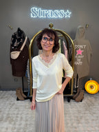 Top Chaud Chaud Dentelle Jaune