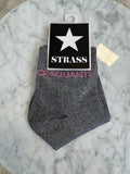 Chaussettes Craquante Argent écriture Rose