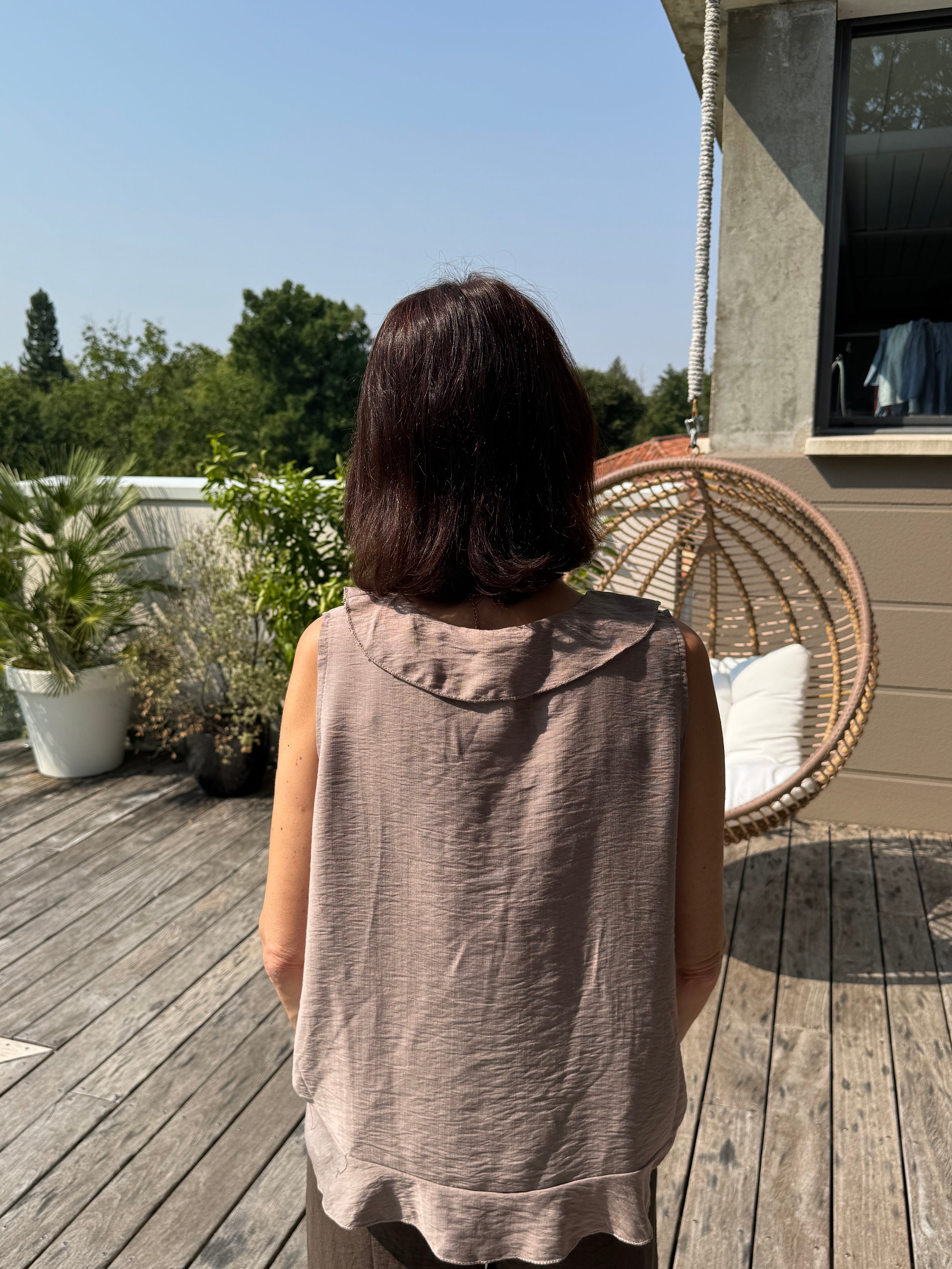 Débardeur Soleil Broche Taupe