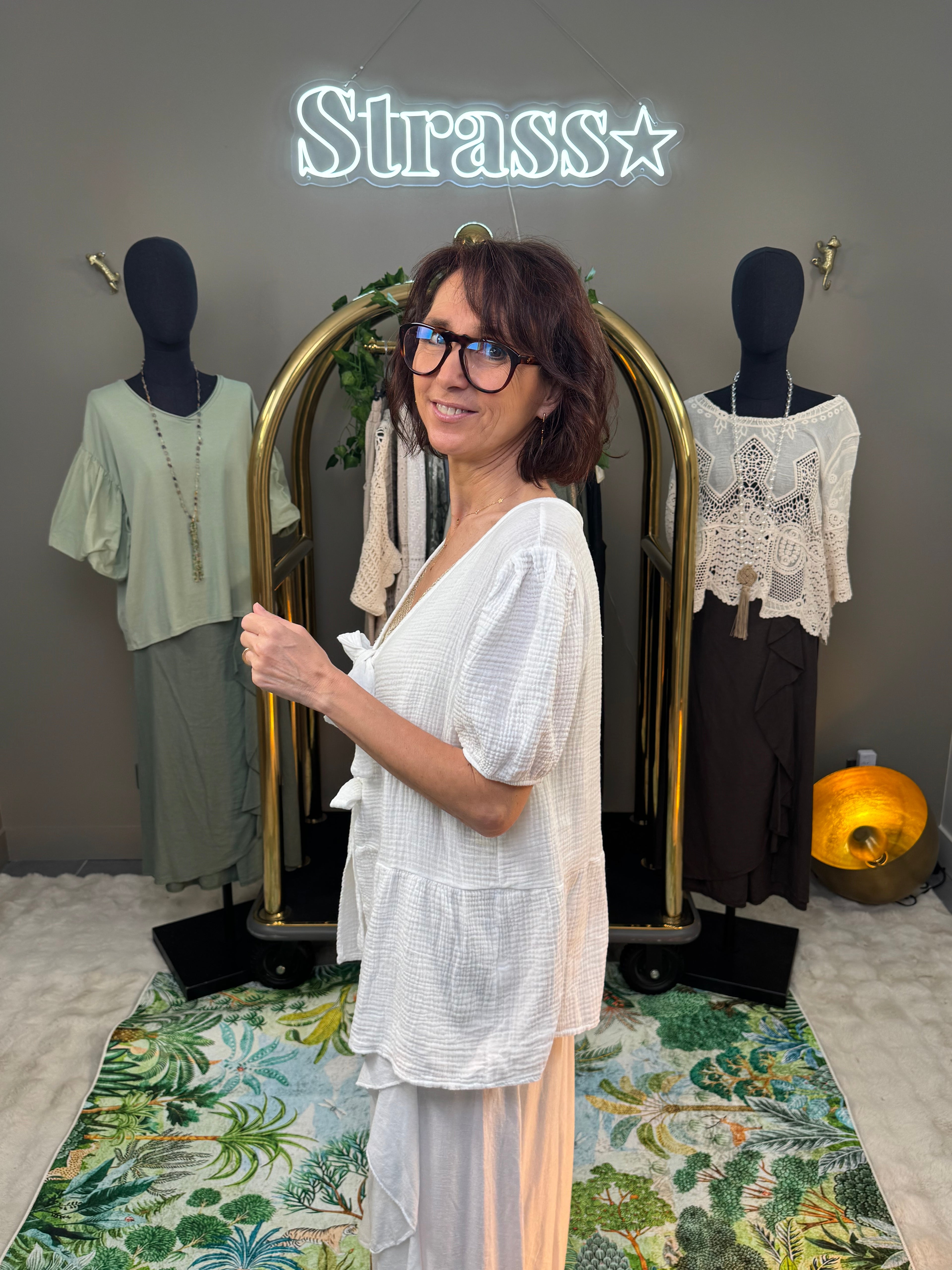 Blouse Nouettes Gaze de Coton Blanc