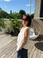 Débardeur Soleil Broche Blanc