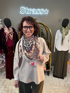 Écharpe Love Is Love Beige et Fuchsia