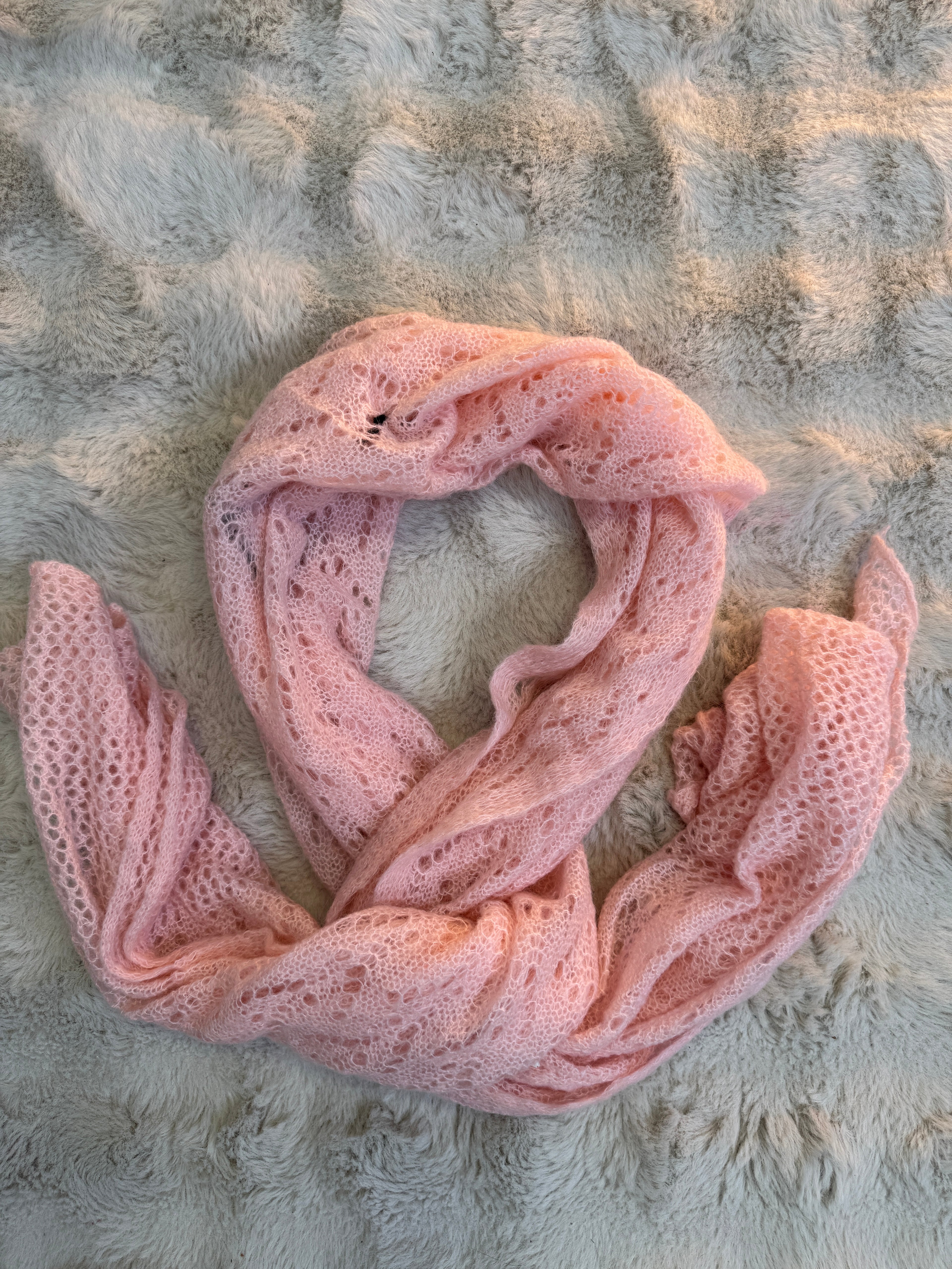 Écharpe Nirvana Mohair Rose Pâle