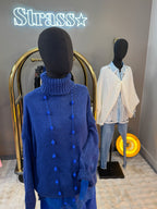 Sautoir Marrakech Long Boules Bleu roi