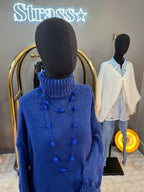 Sautoir Marrakech Long Boules Bleu roi