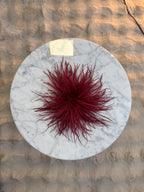 Broche Plumes Bordeaux