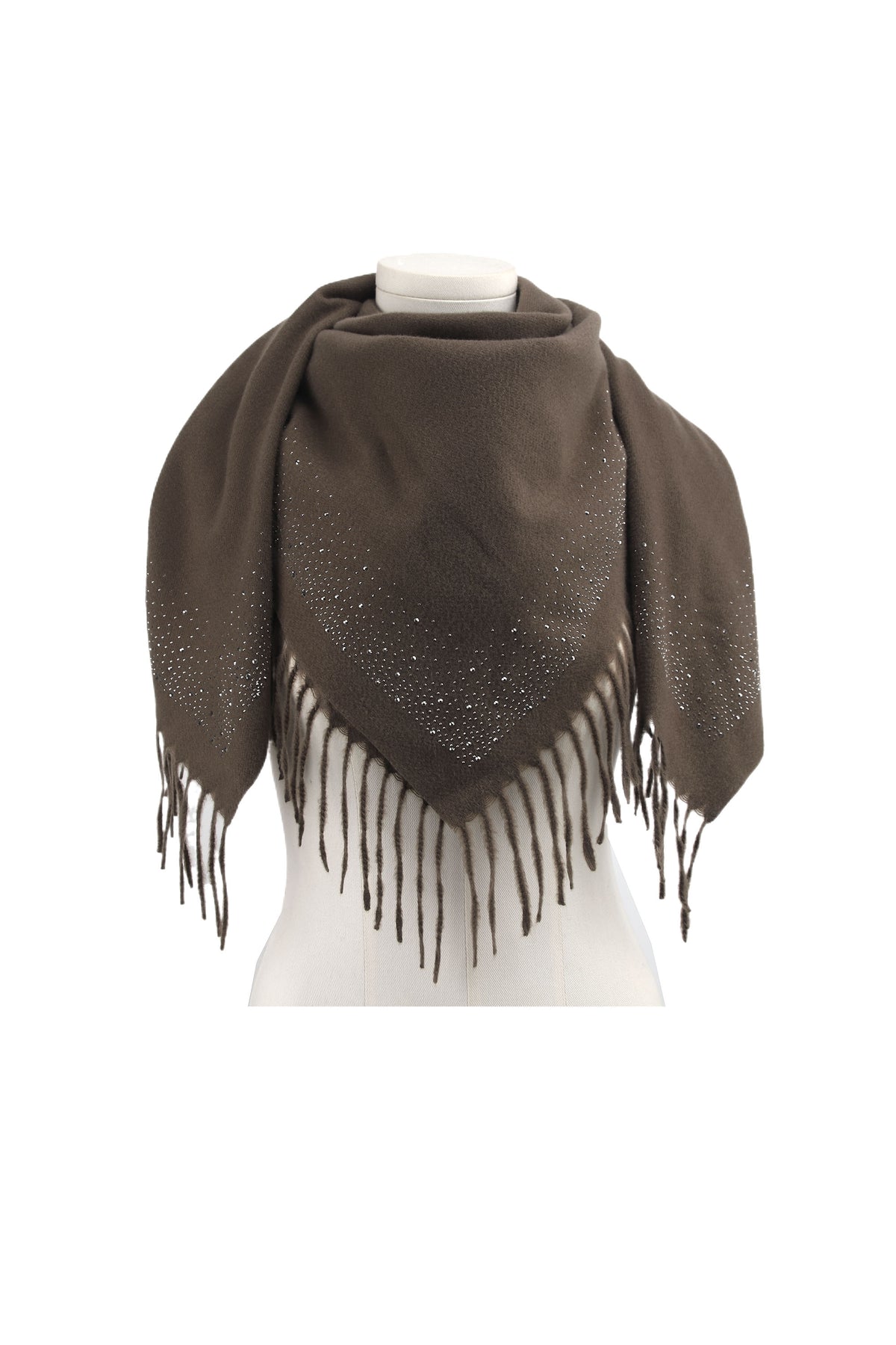 Écharpe strass et franges Choco