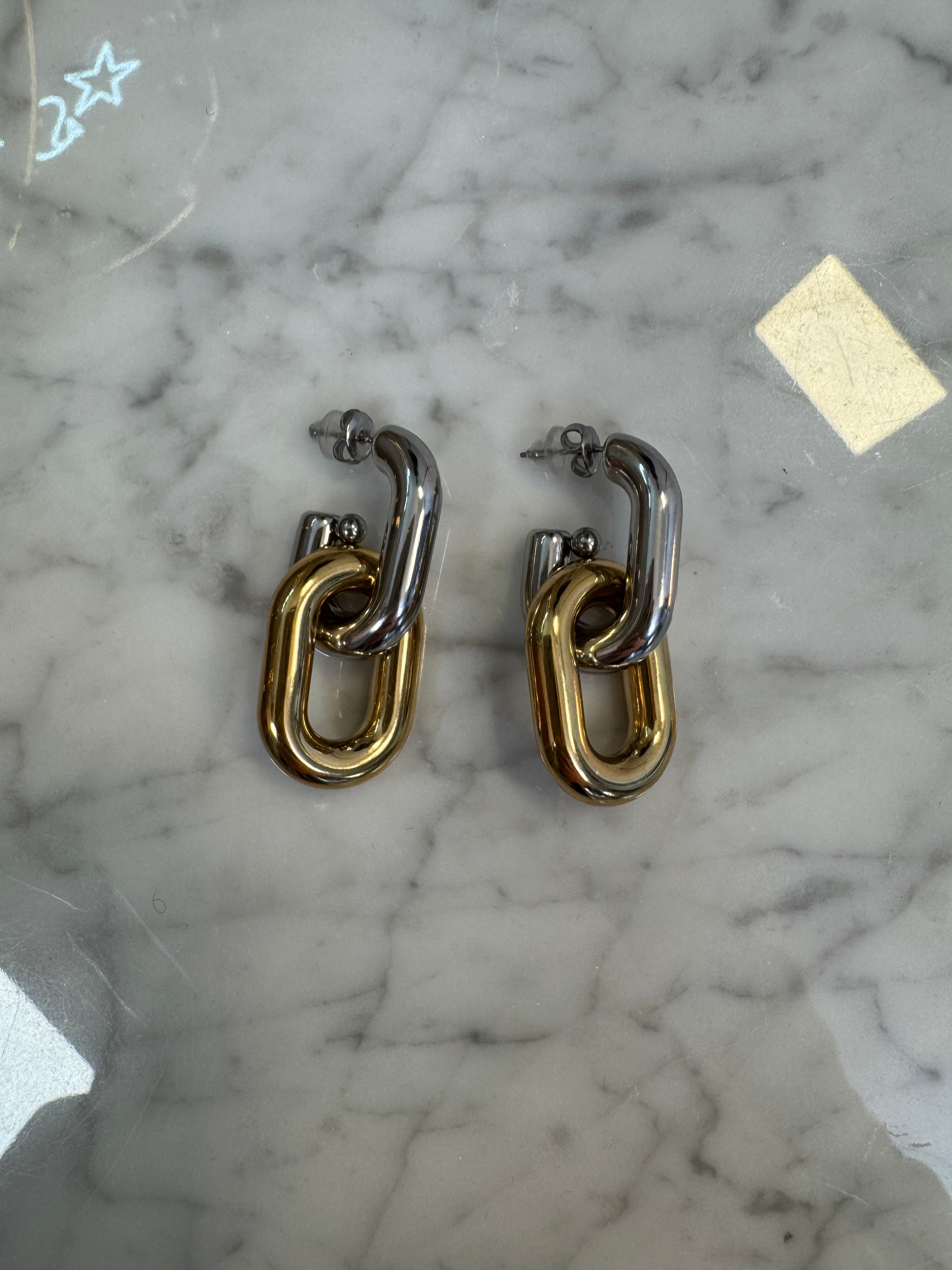 Boucles D’oreilles chaîne Bi Ton