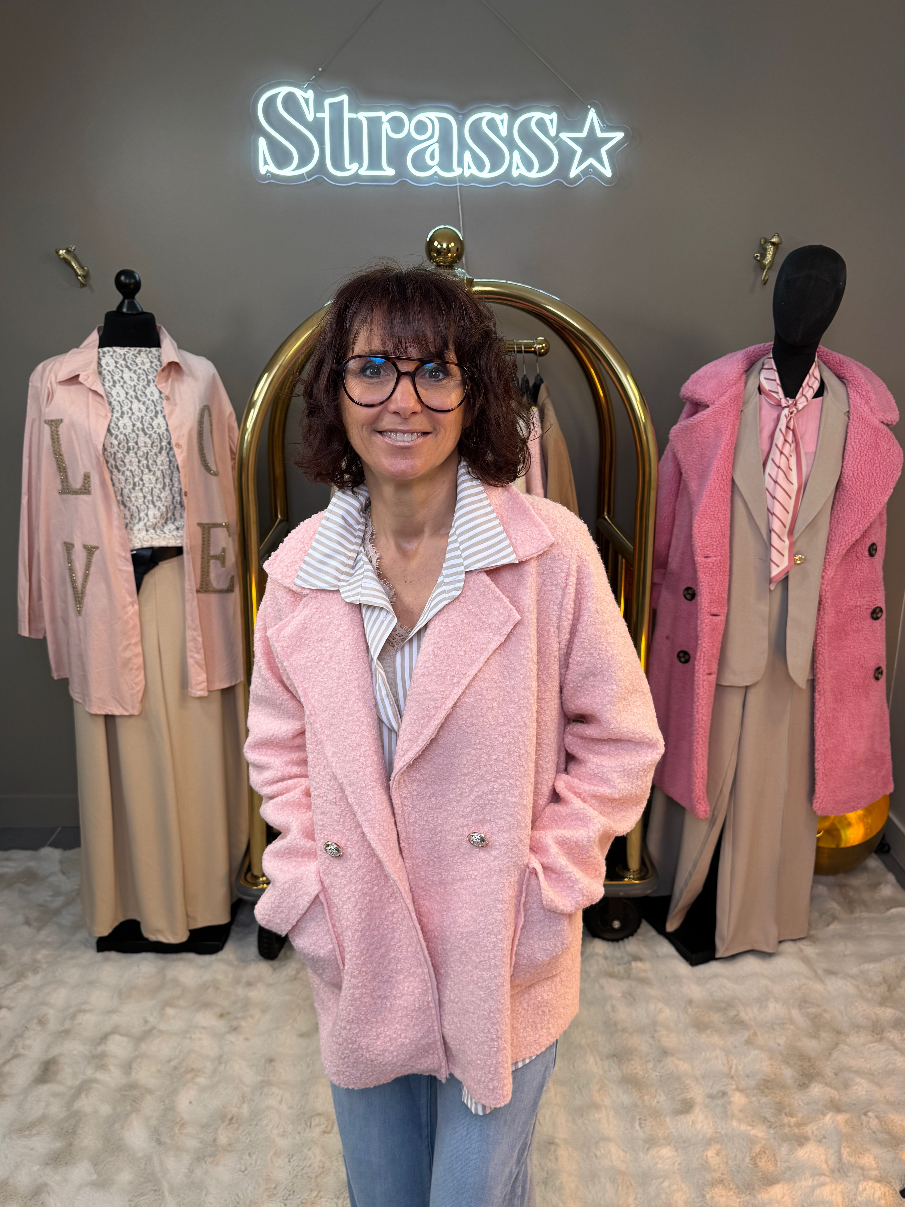 Veste Spring Laine Rase Rose