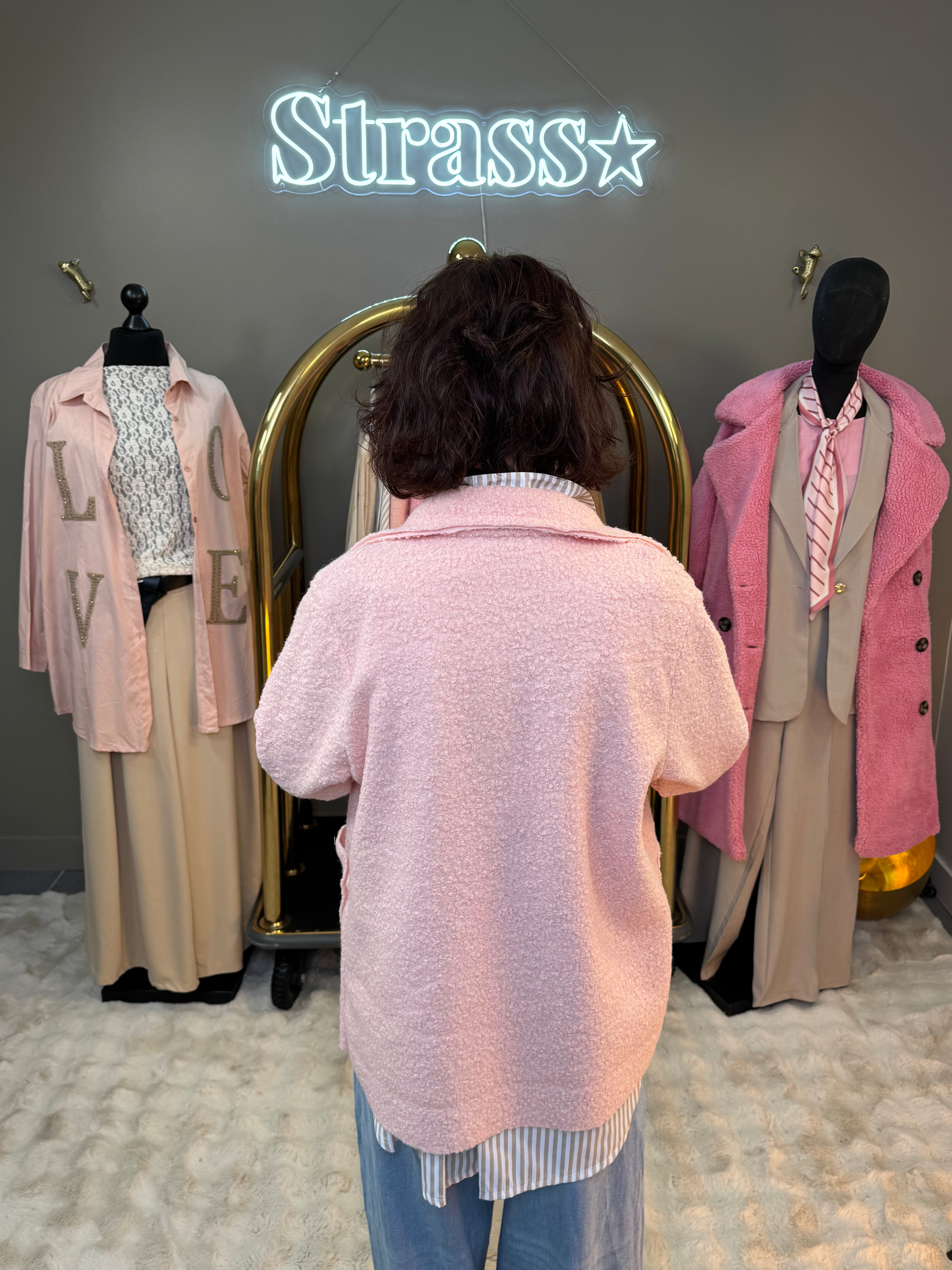 Veste Spring Laine Rase Rose