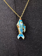 Collier Poisson Gigotton bleu