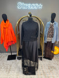 Jupe Satin et Dentelle Noire Grande Taille