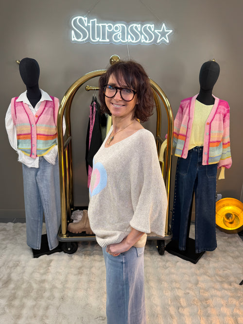 Pull Cœur Beige