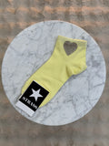 Chaussettes Coeur Strass jaune