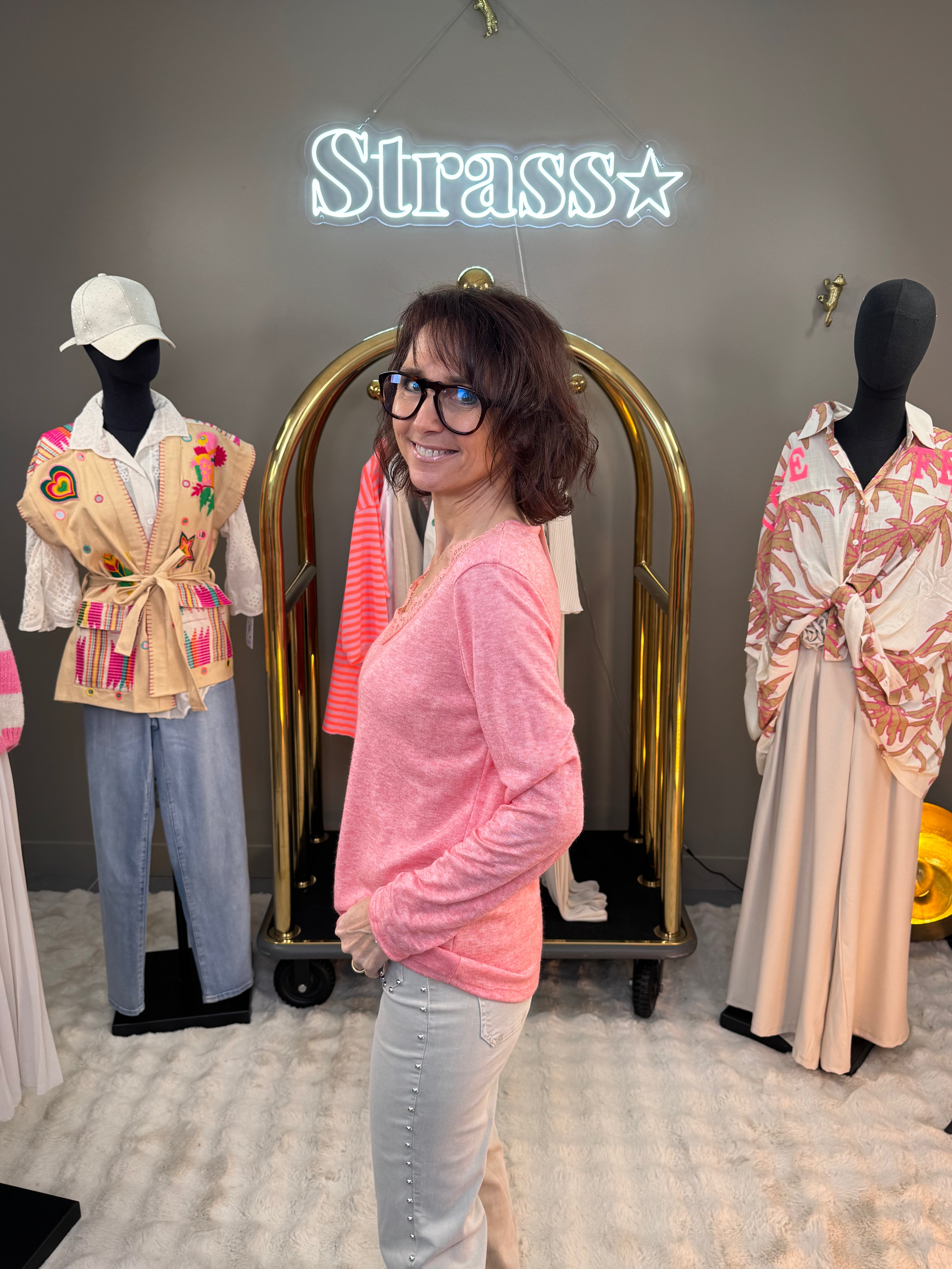 Top Chaud Chaud Dentelle Corail