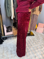 Pantalon Full Sequin Cerise