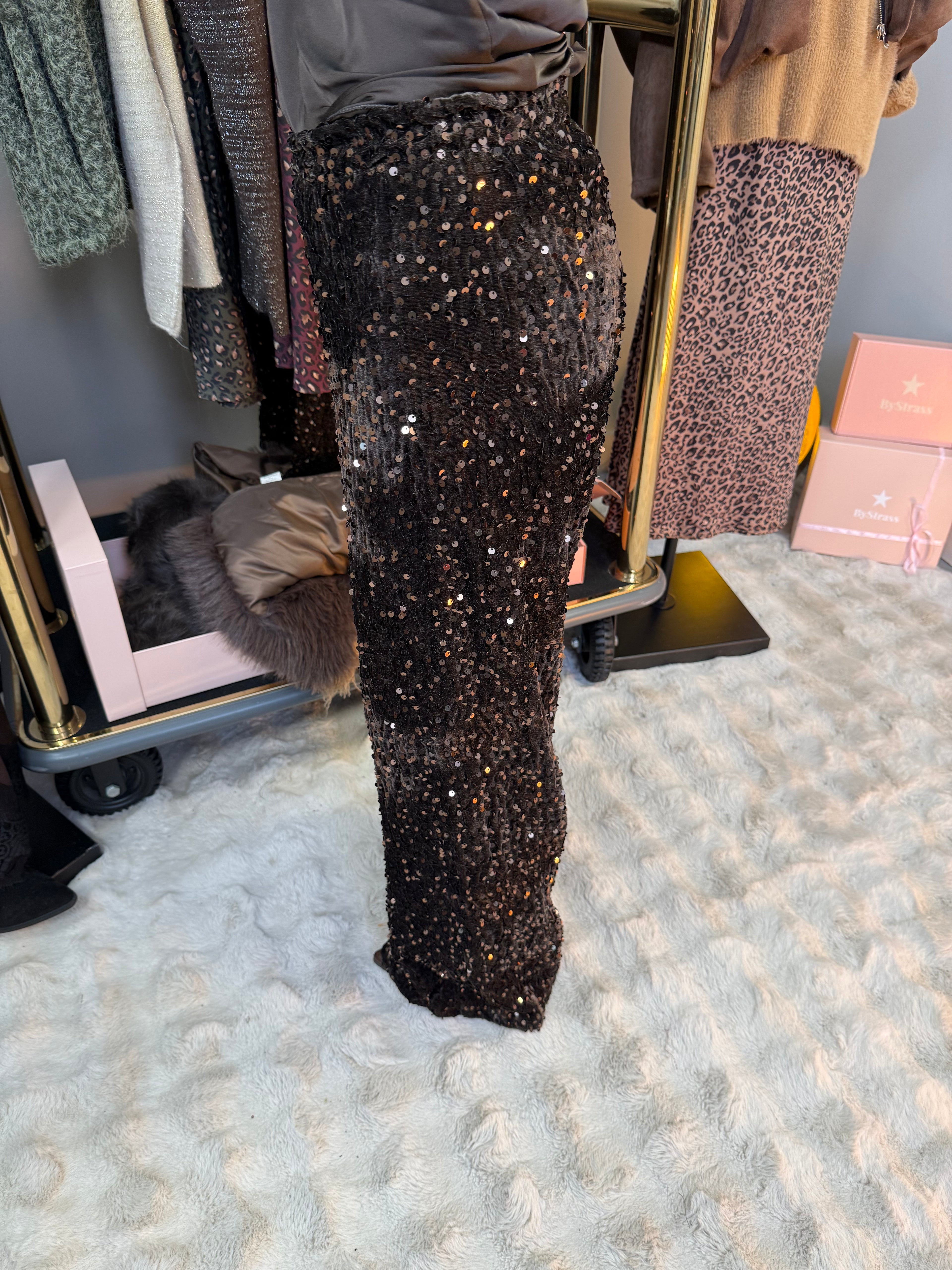 Pantalon Full Sequin Choco