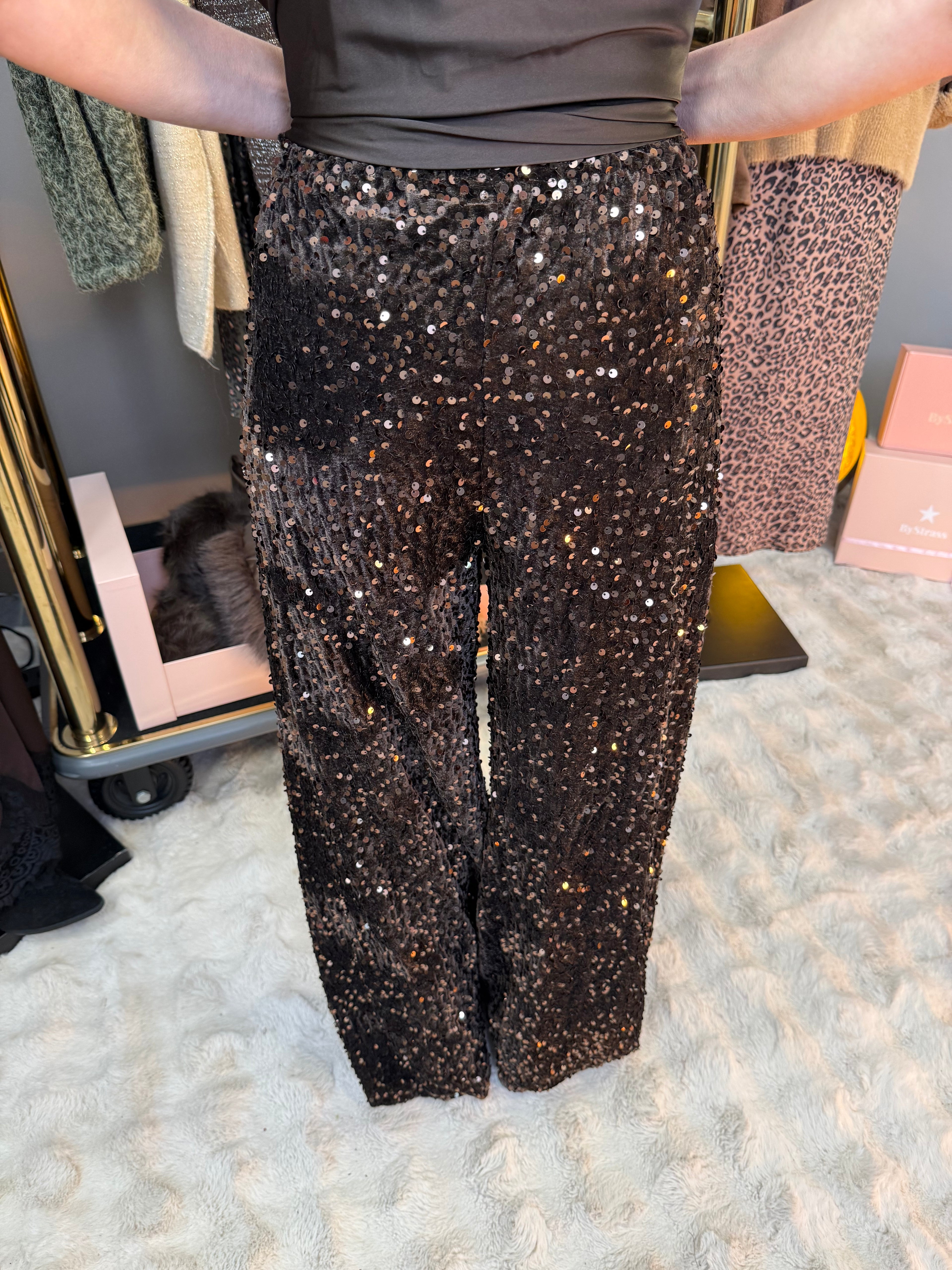 Pantalon Full Sequin Choco