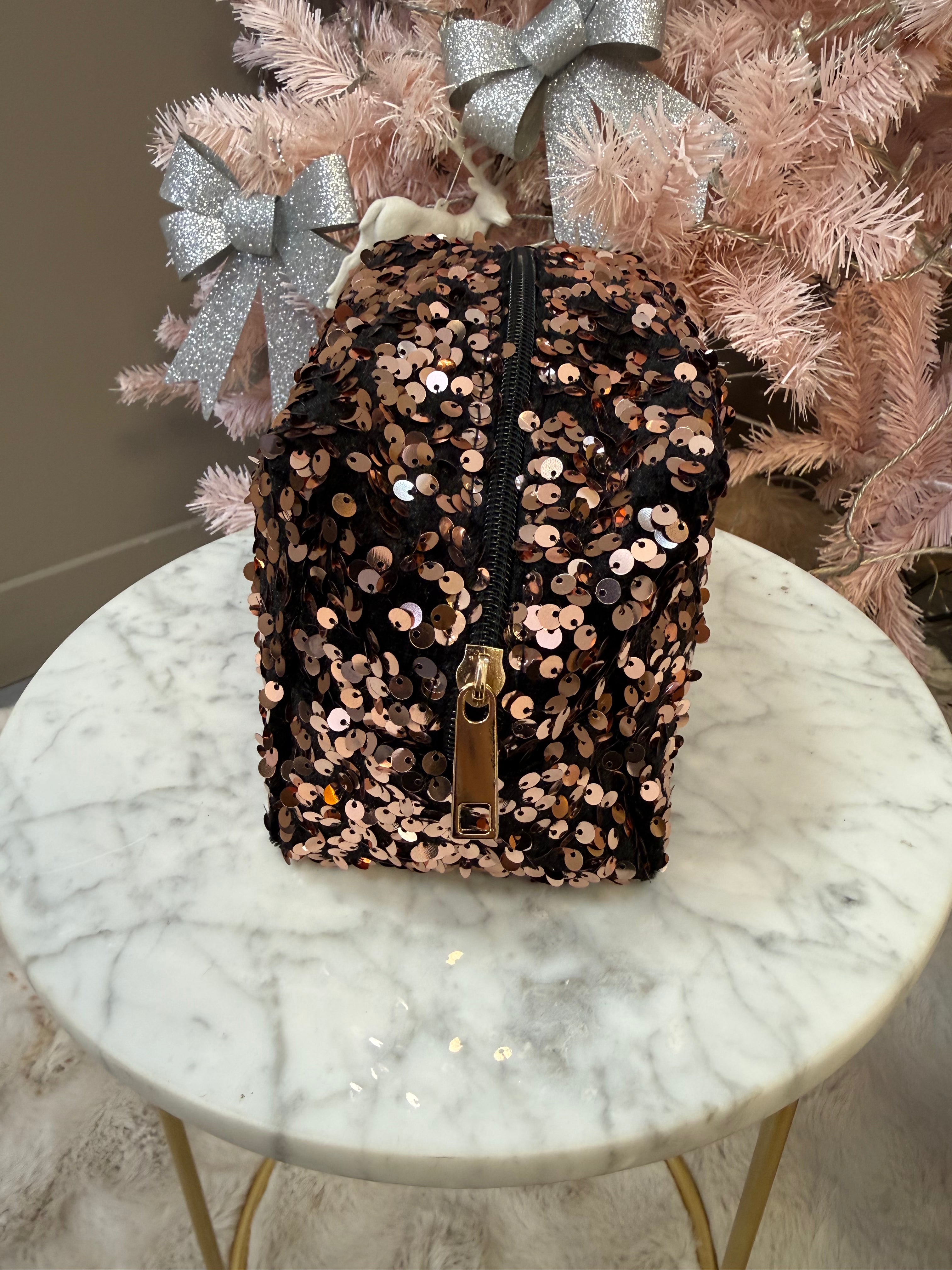 Pochette Paillettes Rose Gold