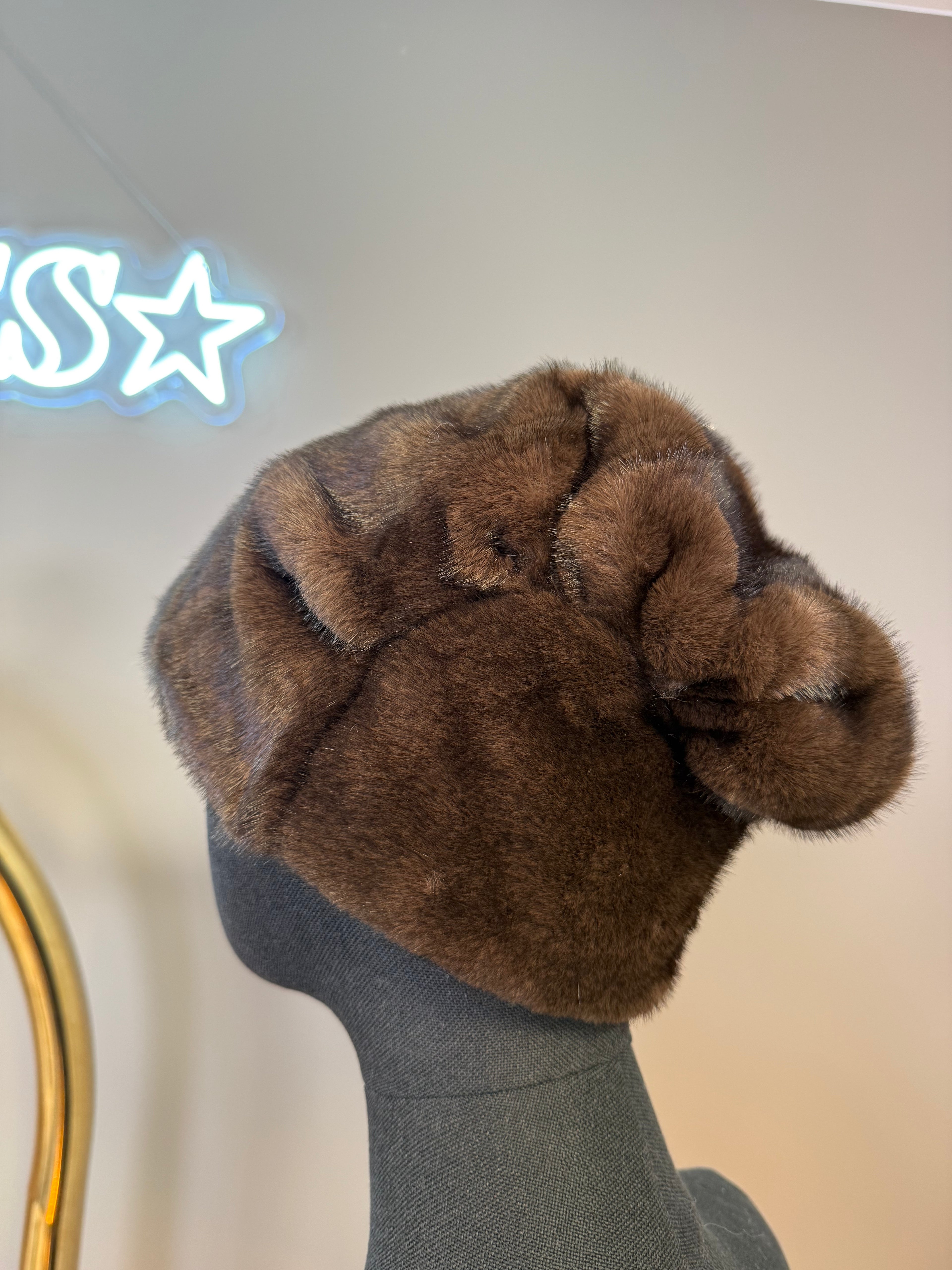 Bonnet Fausse Fourrure Chocolat