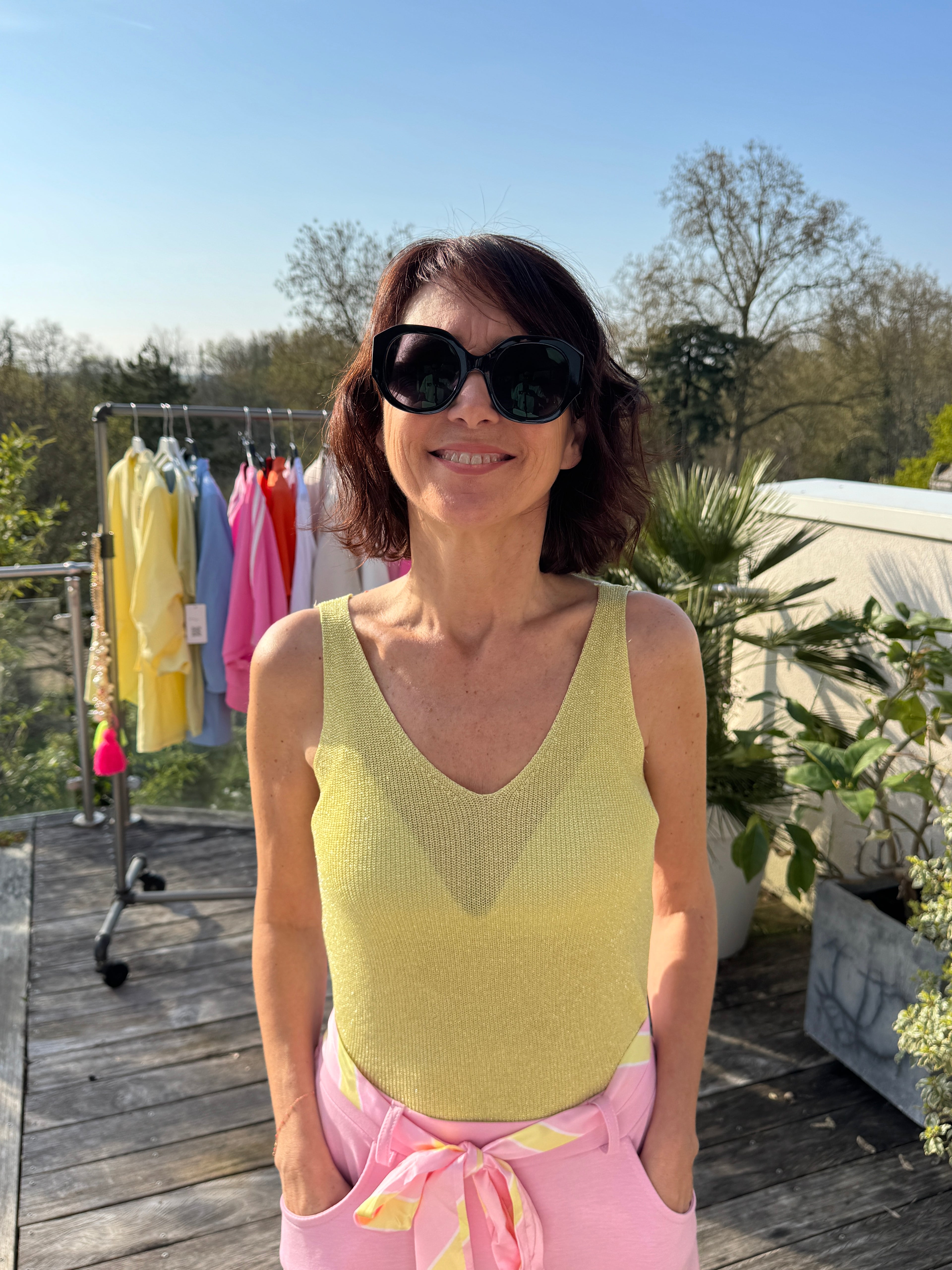 Débardeur Lamé Jaune