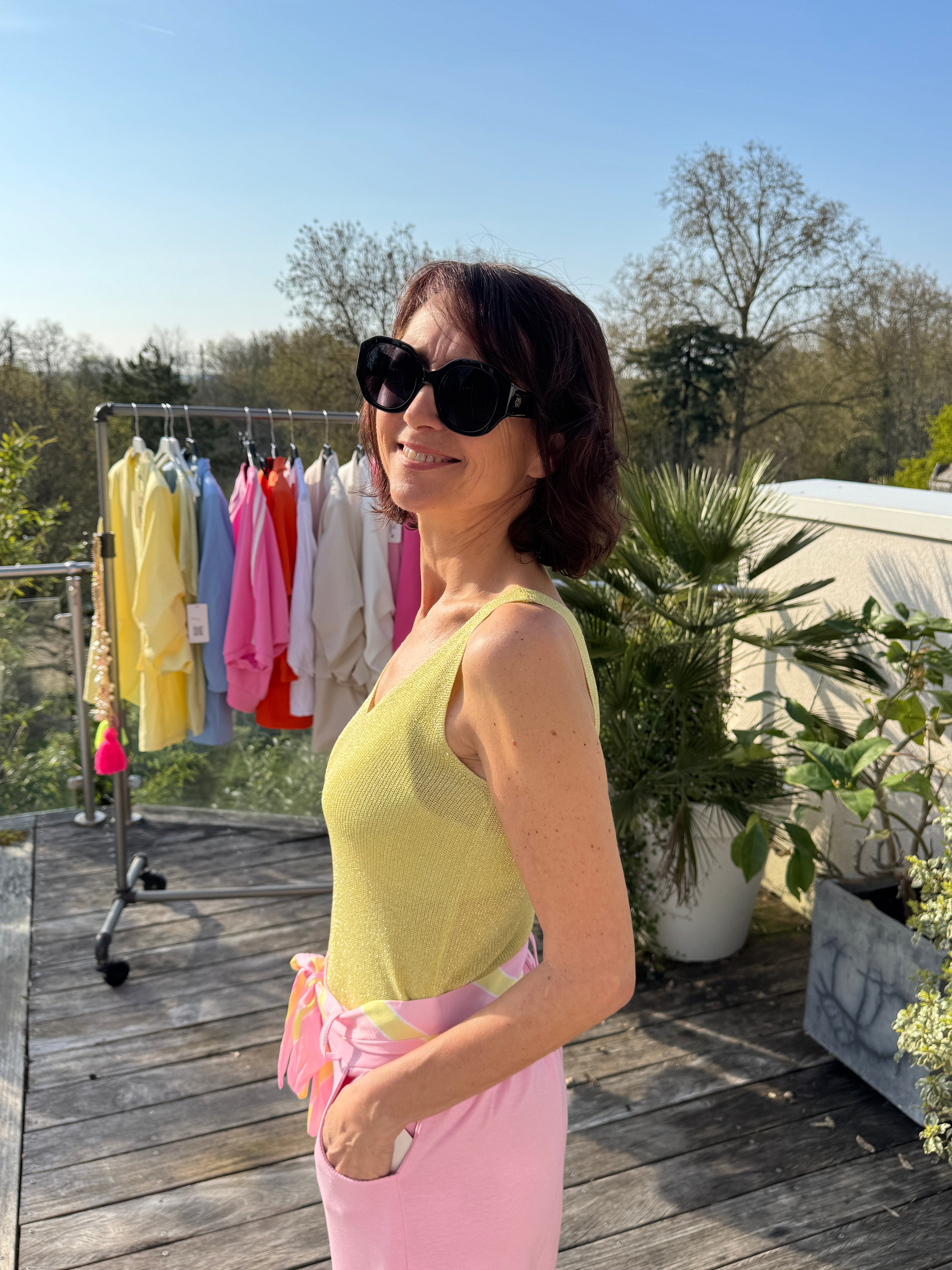 Débardeur Lamé Jaune