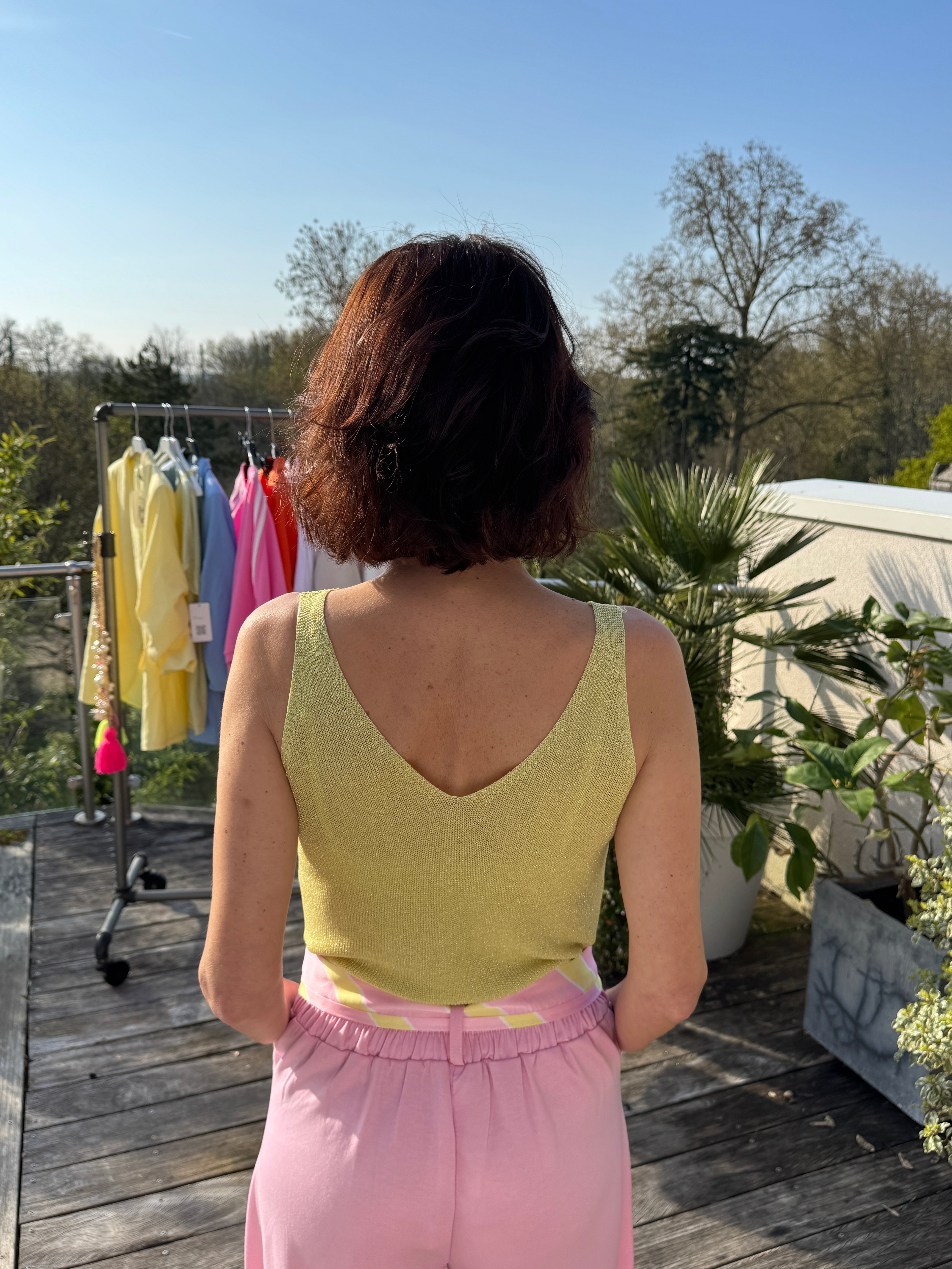 Débardeur Lamé Jaune