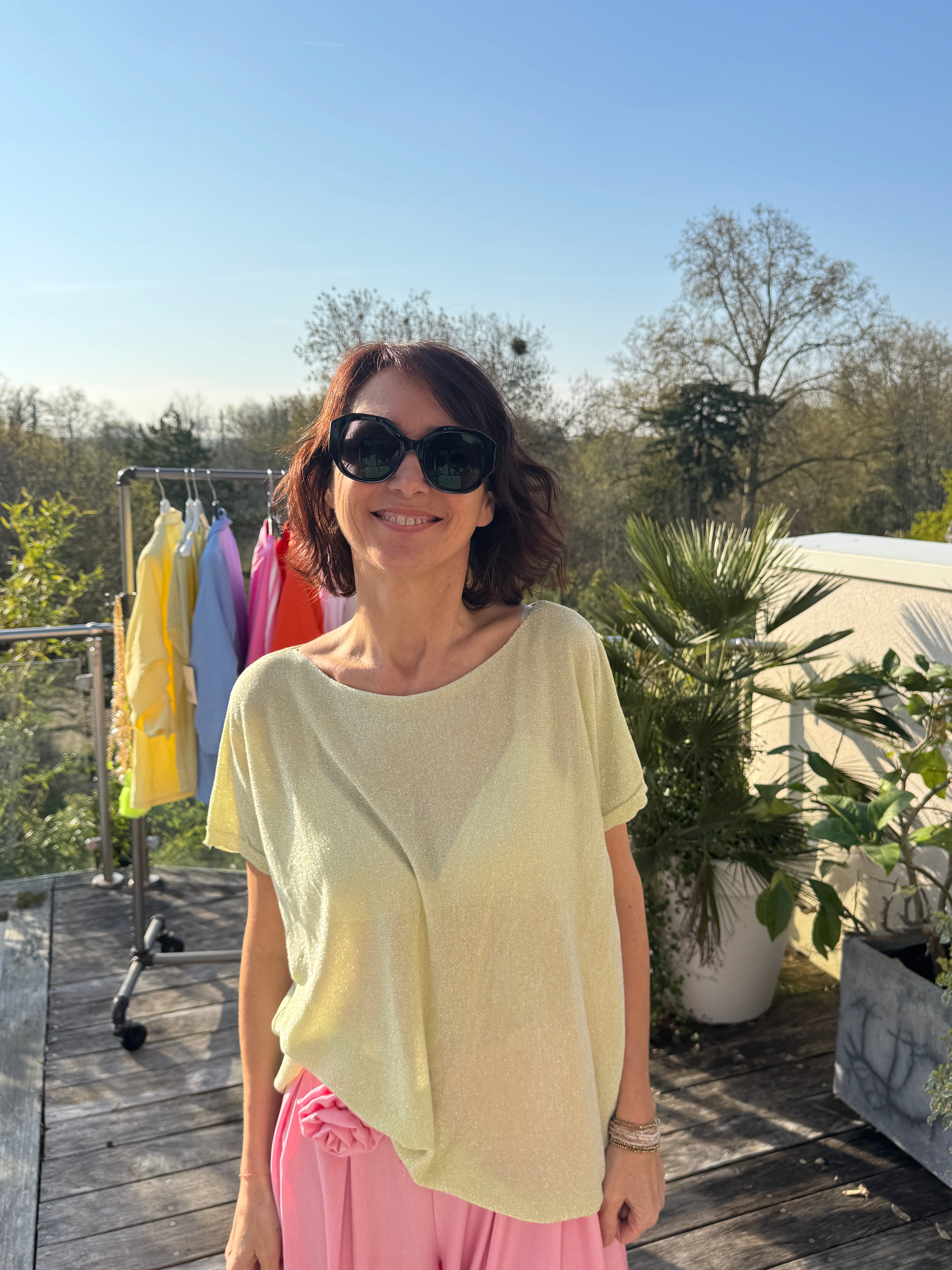 Pull Éblouissant Jaune