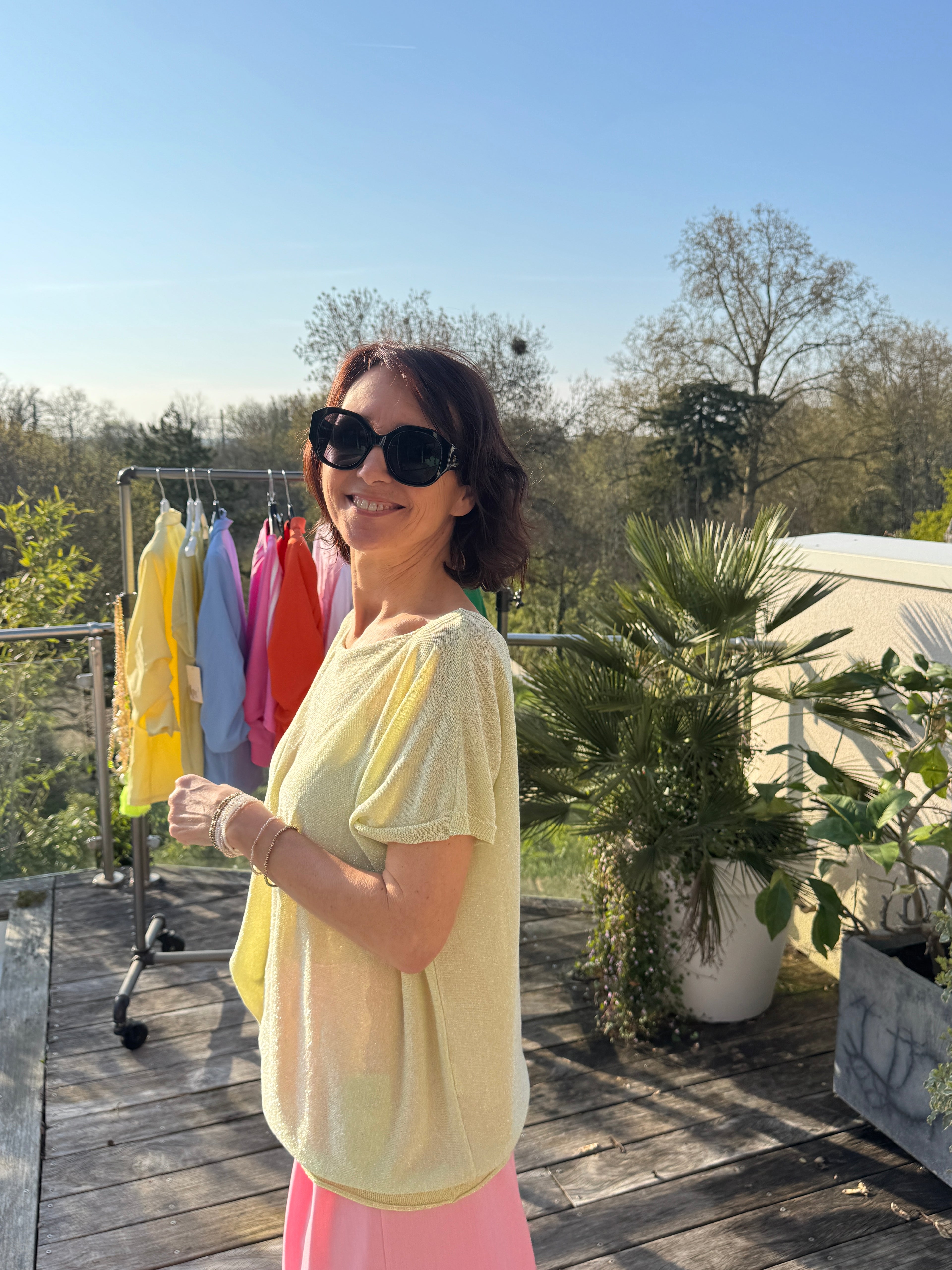 Pull Éblouissant Jaune