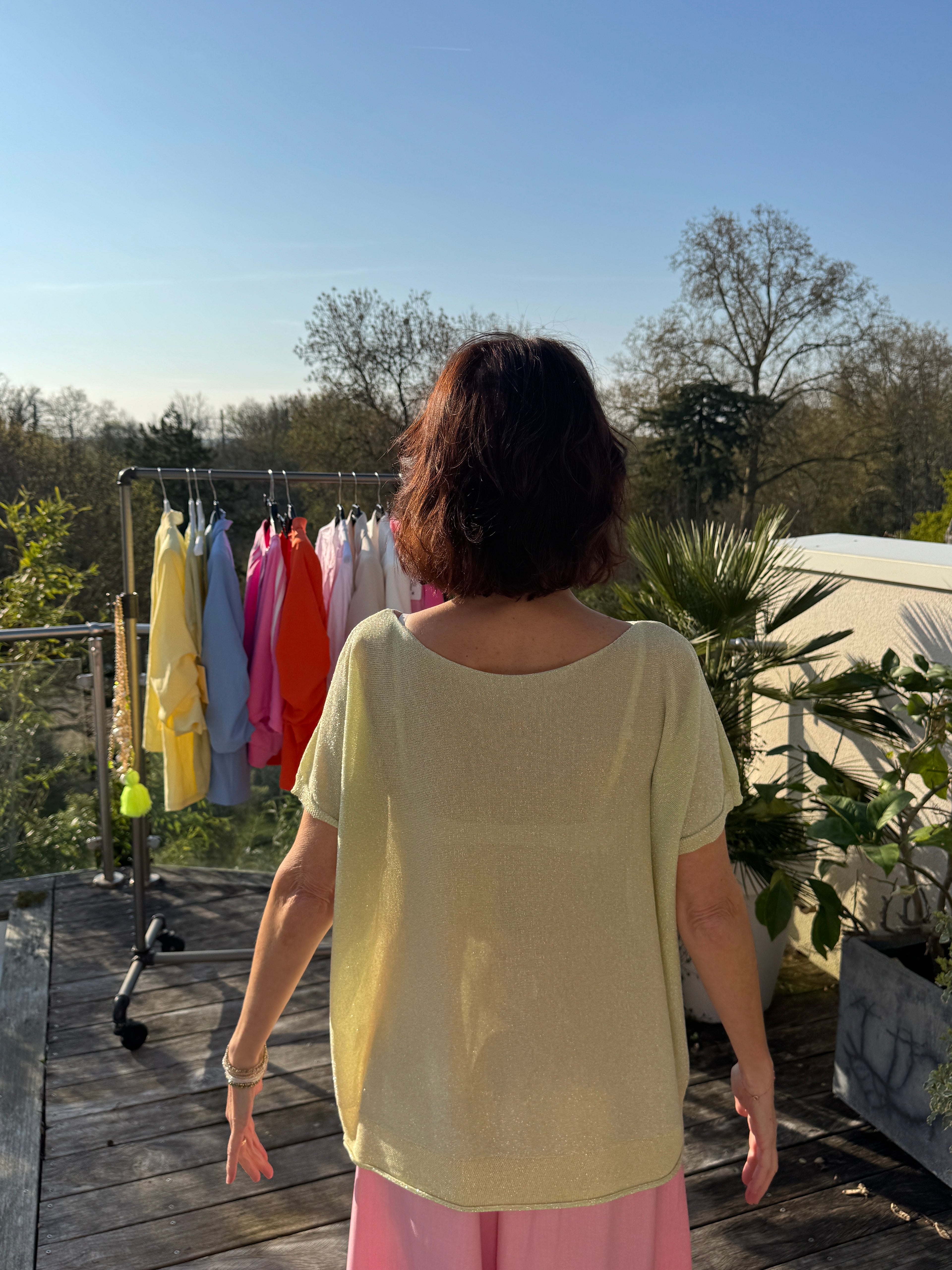 Pull Éblouissant Jaune