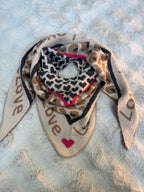 Écharpe Love Is Love Beige et Fuchsia