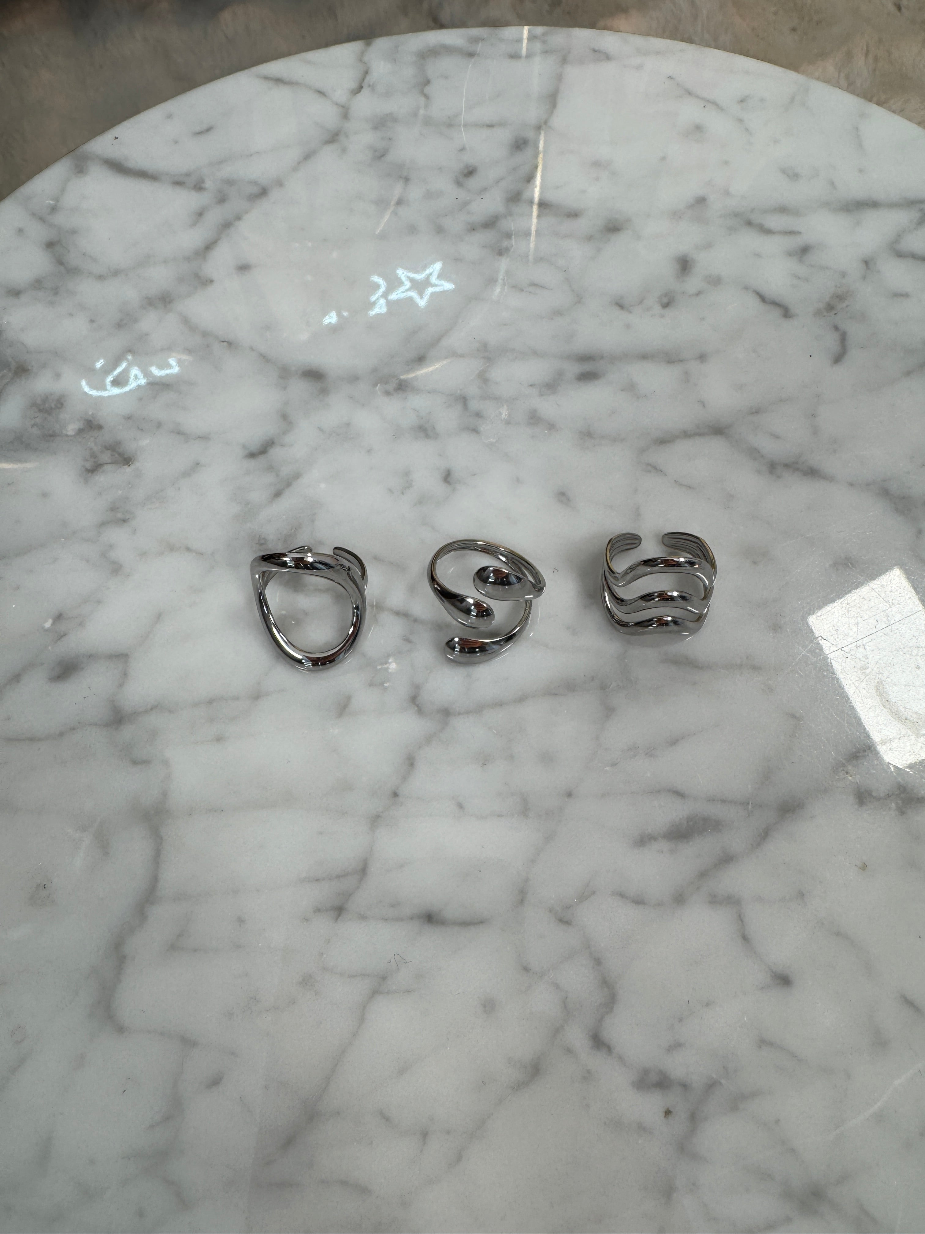 Lot de 3 Bagues Zia Argenté