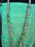 Sautoir pompon jaune fluo