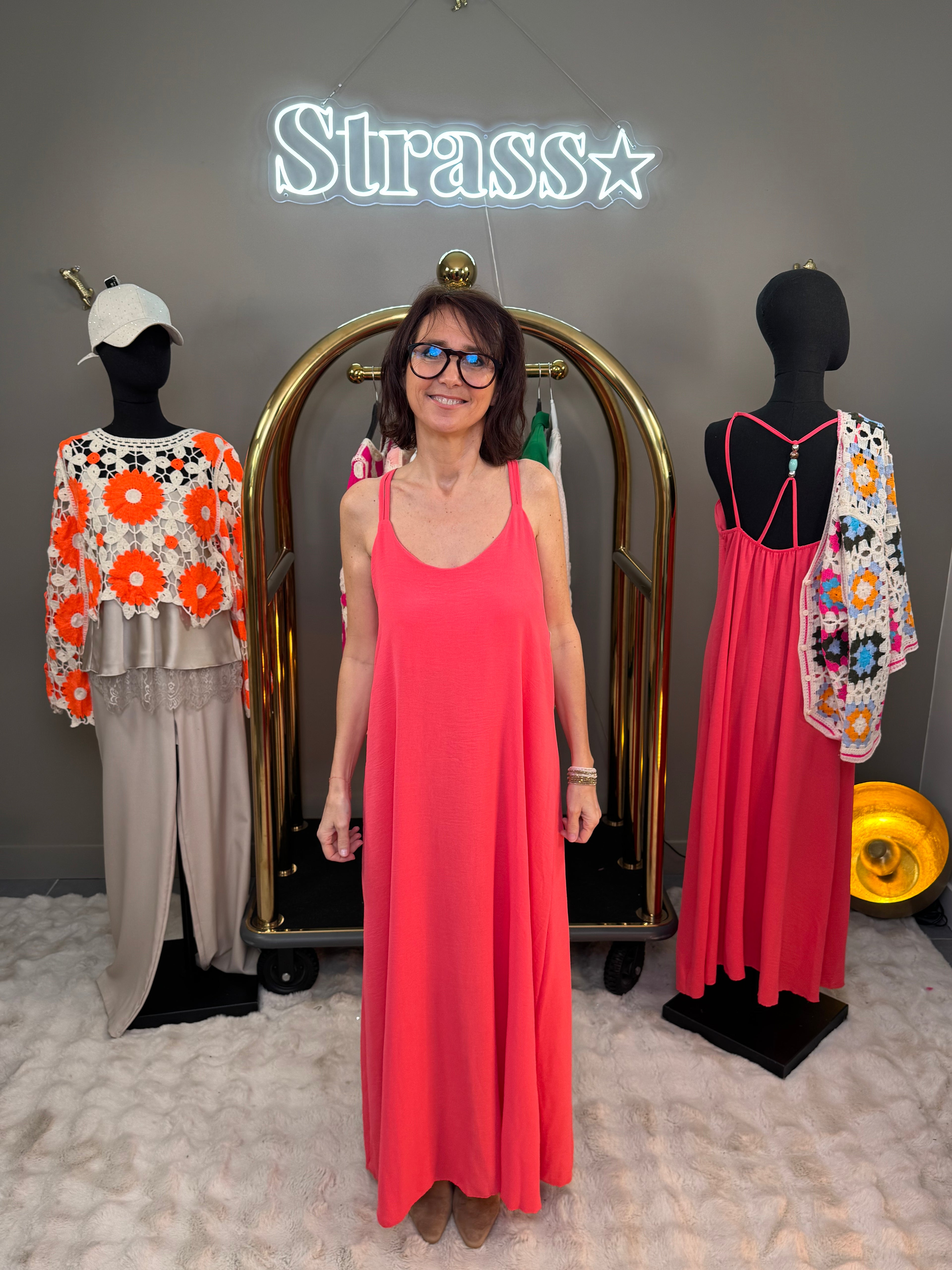 Robe Perles Corail