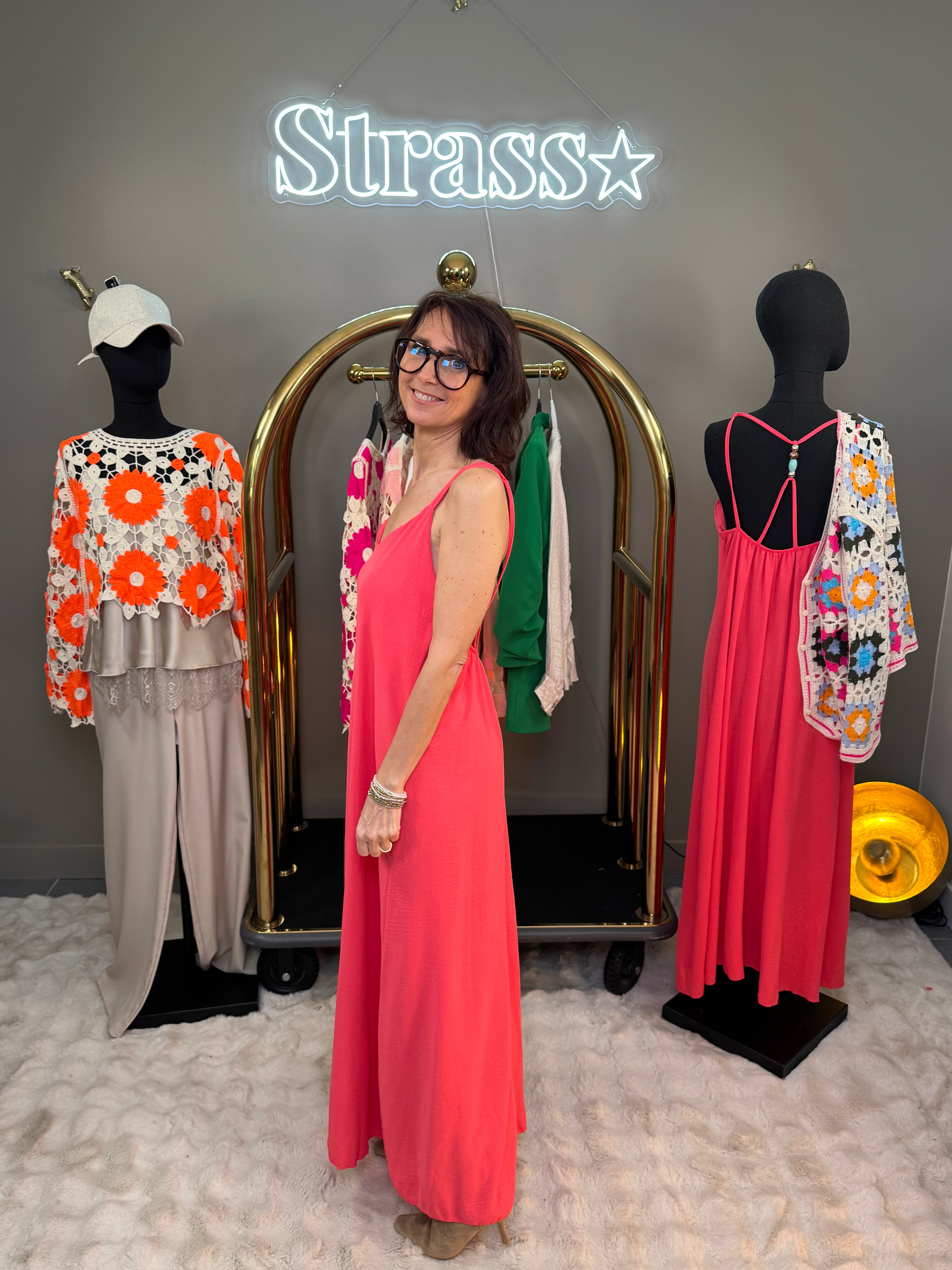 Robe Perles Corail