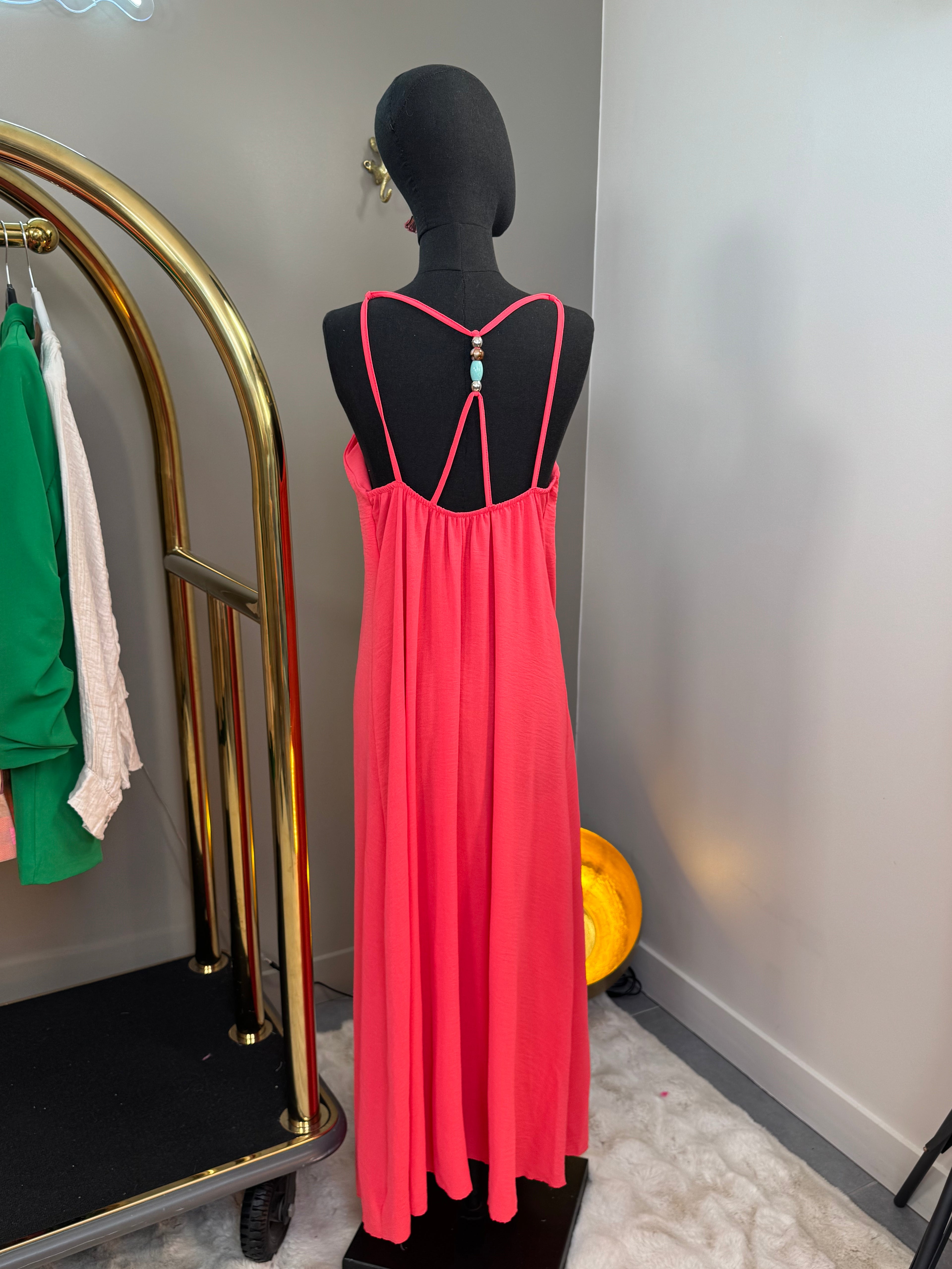Robe Perles Corail