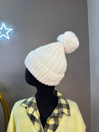 Bonnet Pompon Écrue