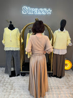 Jupe Maxi Satin Camel