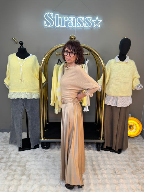 Jupe Maxi Satin Camel