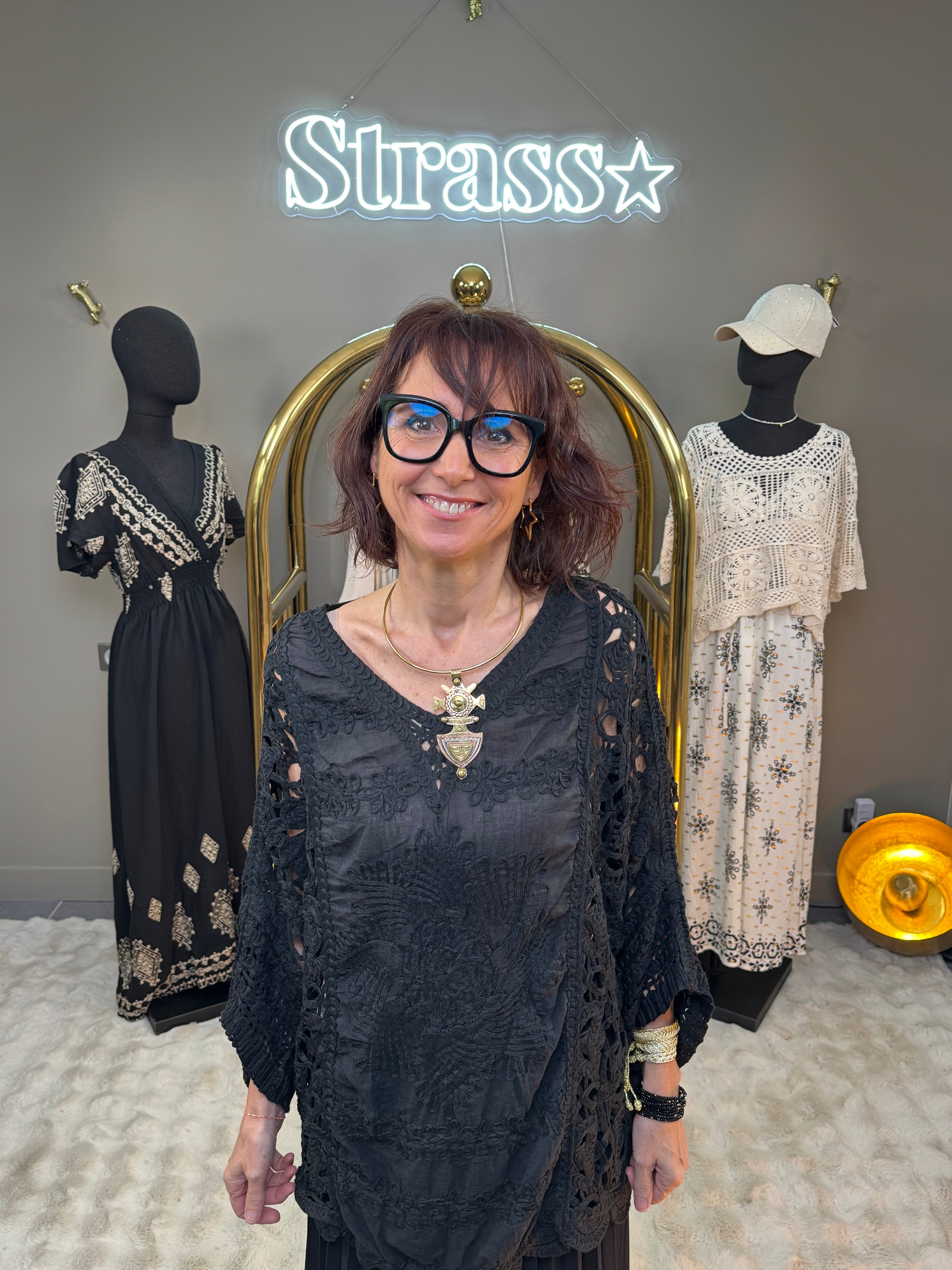 Blouse Macramé Noire