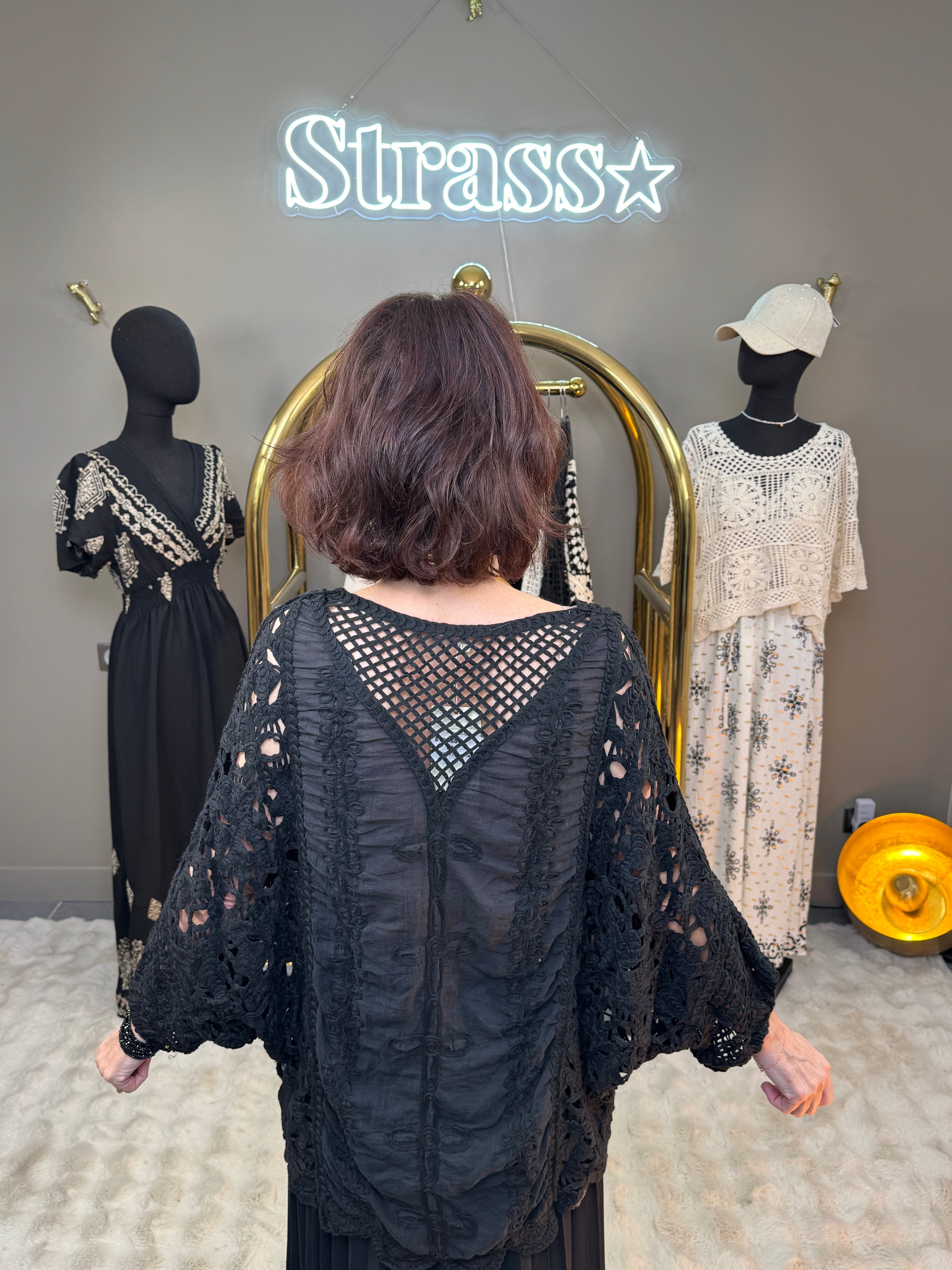 Blouse Macramé Noire