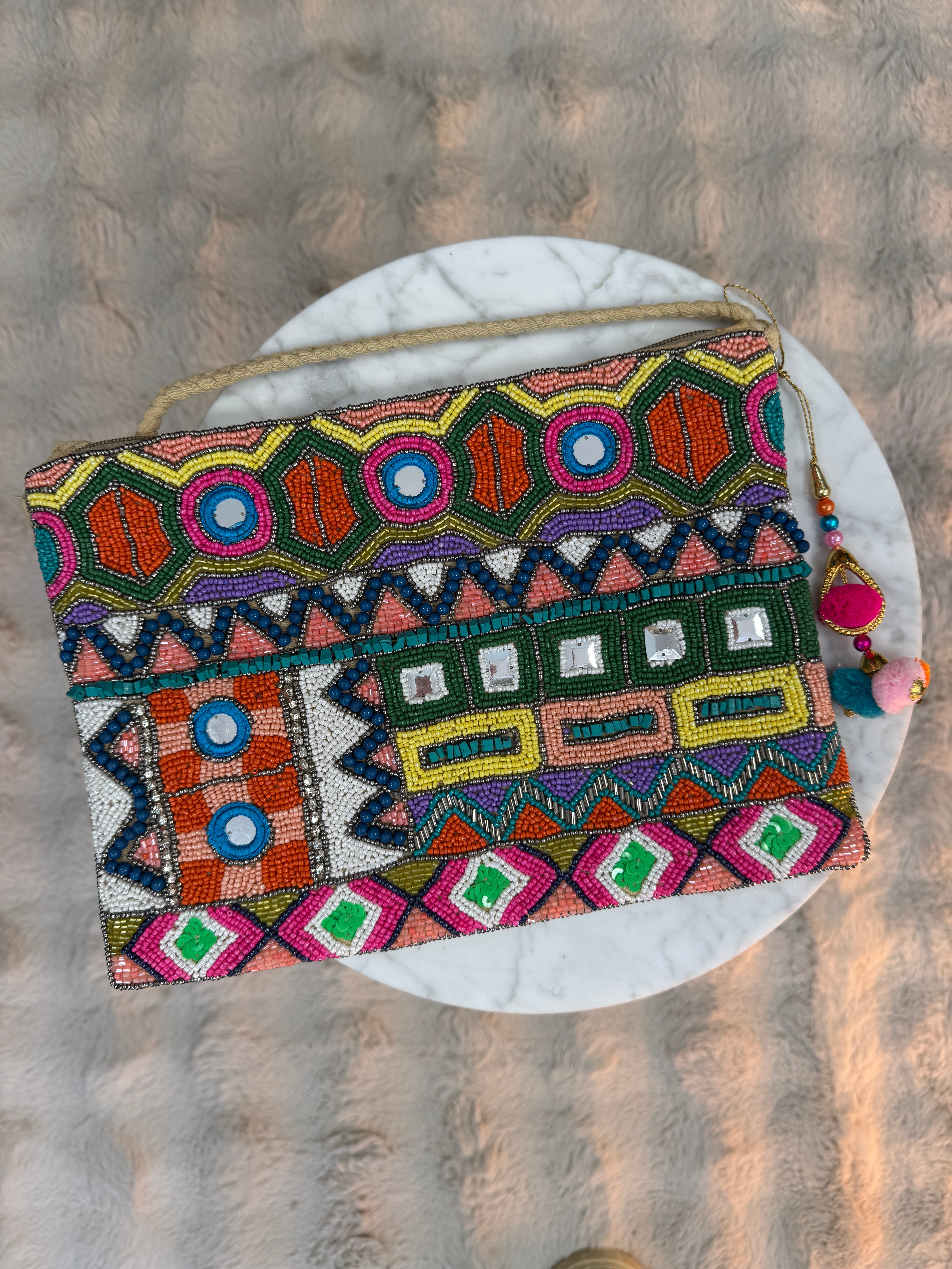 Pochette Perlés Orange