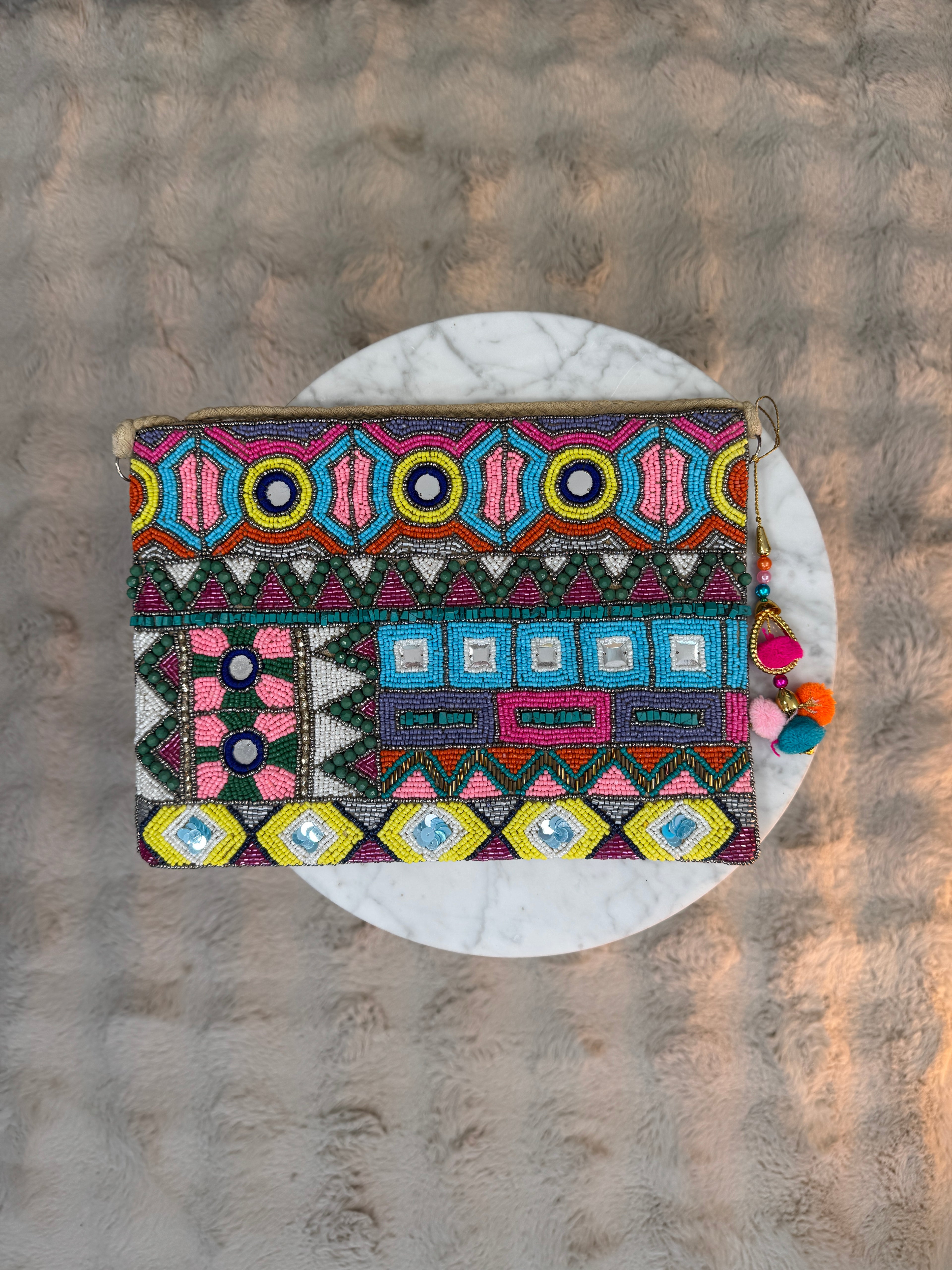 Pochette Perlés Rose