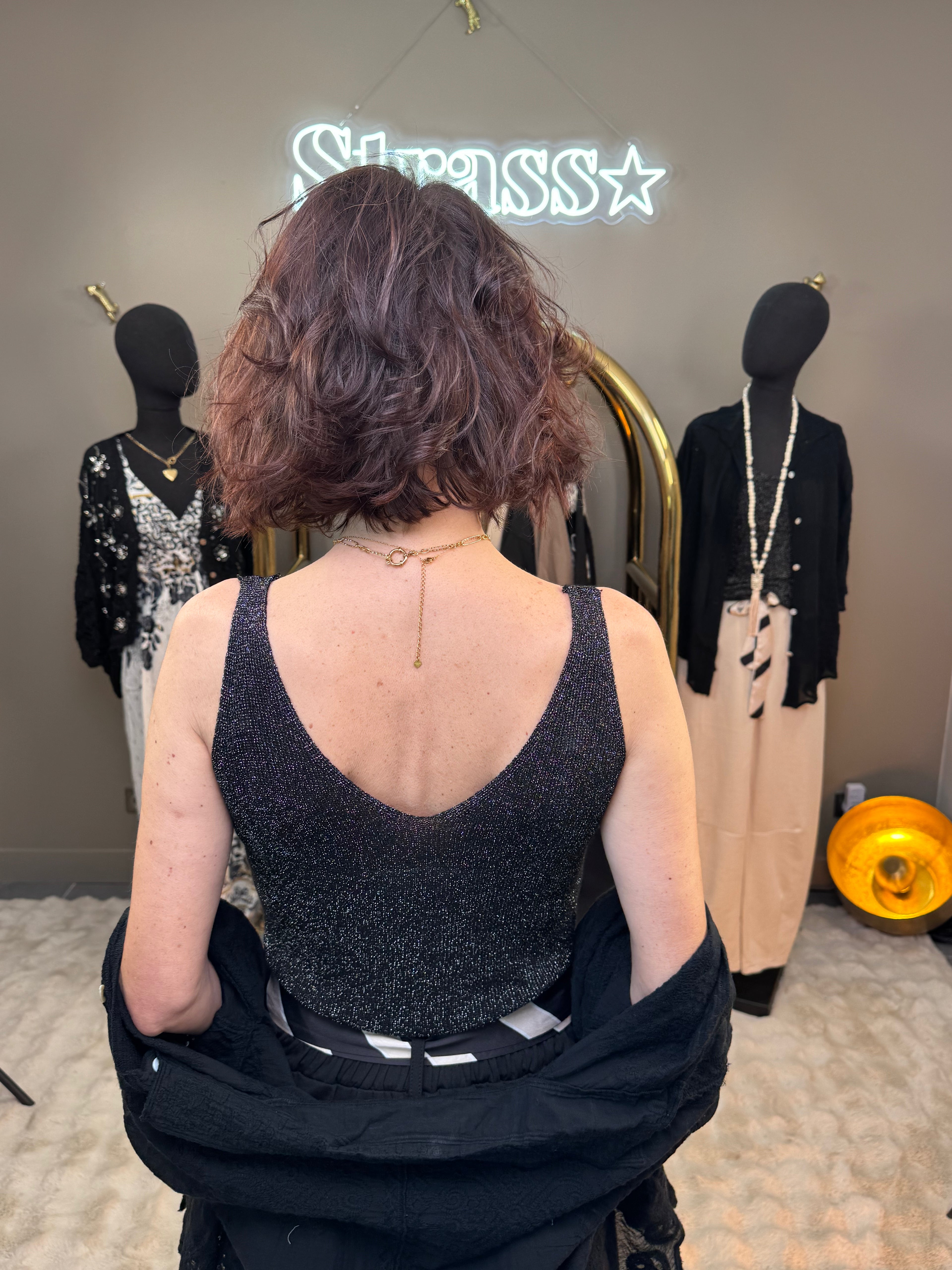 Débardeur Lamé Noir