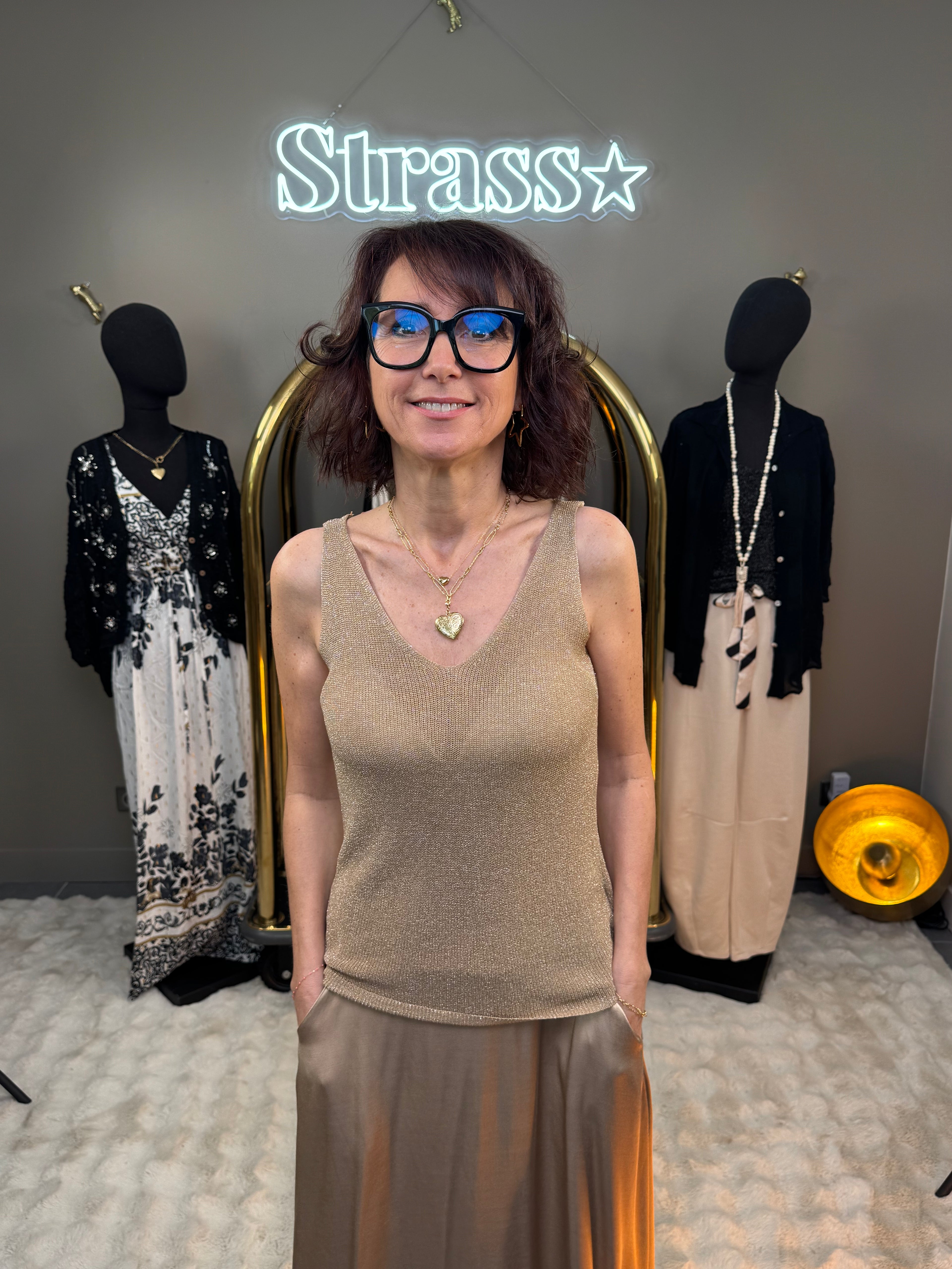 Débardeur Lamé Camel