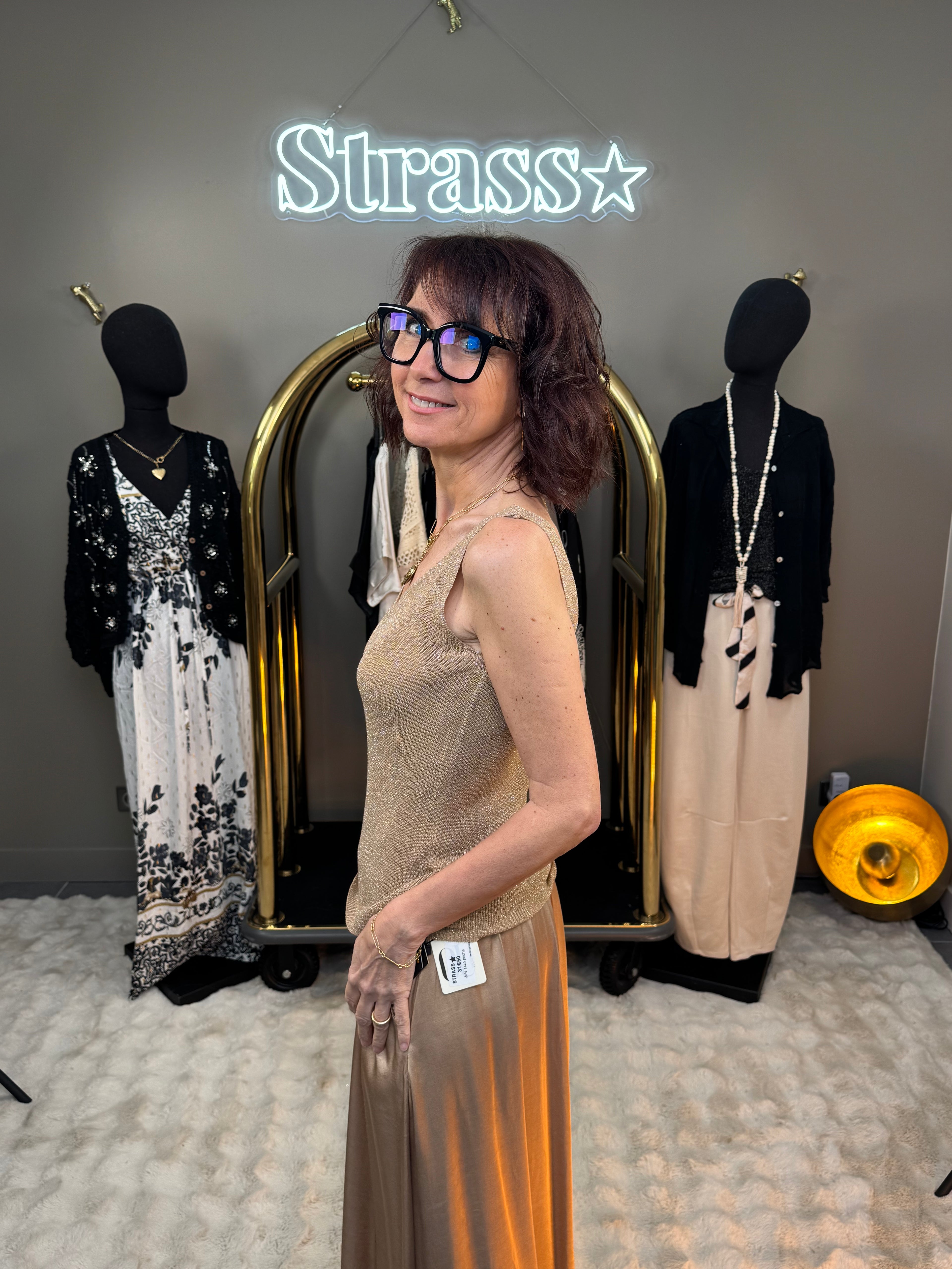 Débardeur Lamé Camel