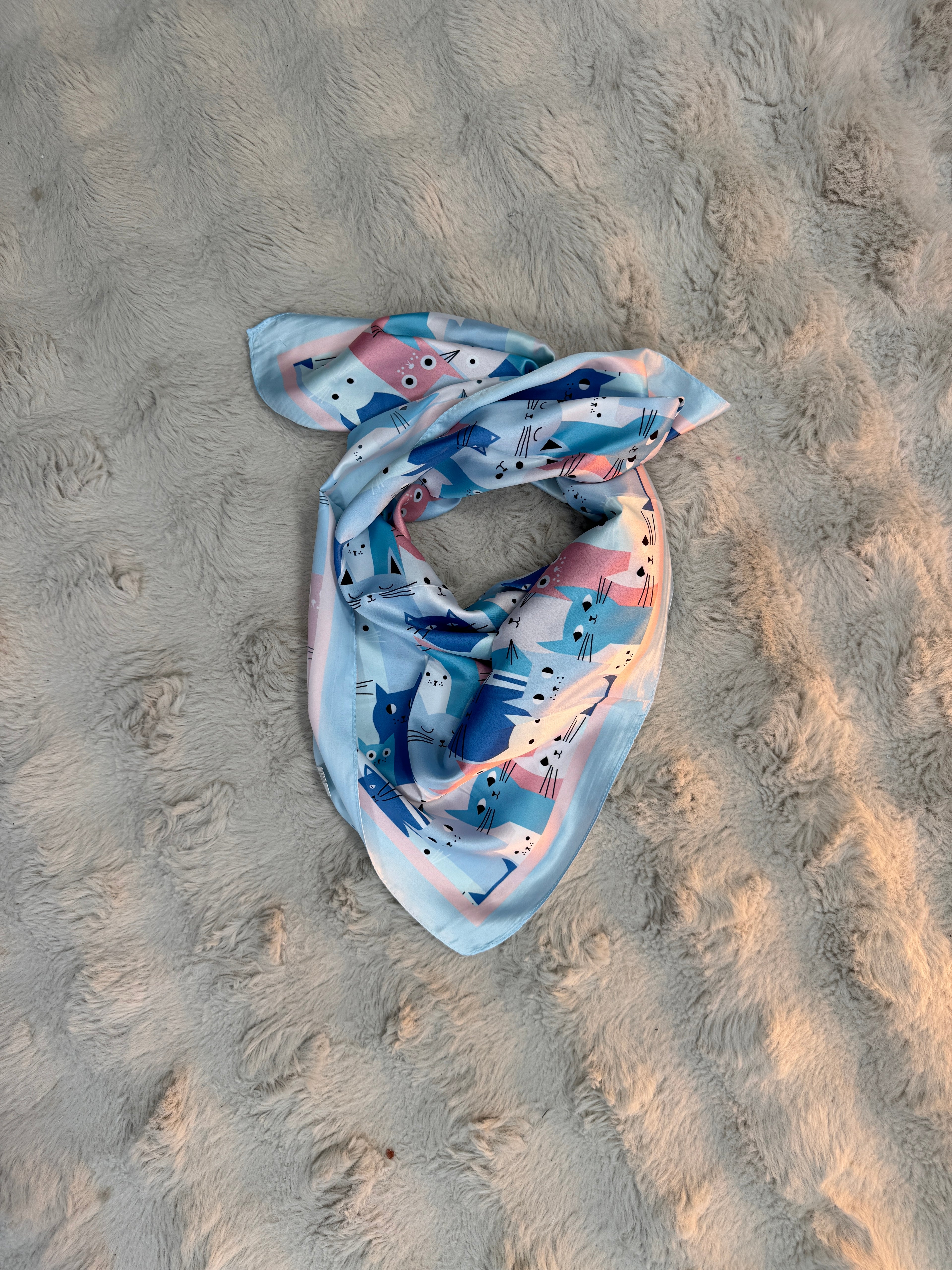 Foulard Chat Bleu