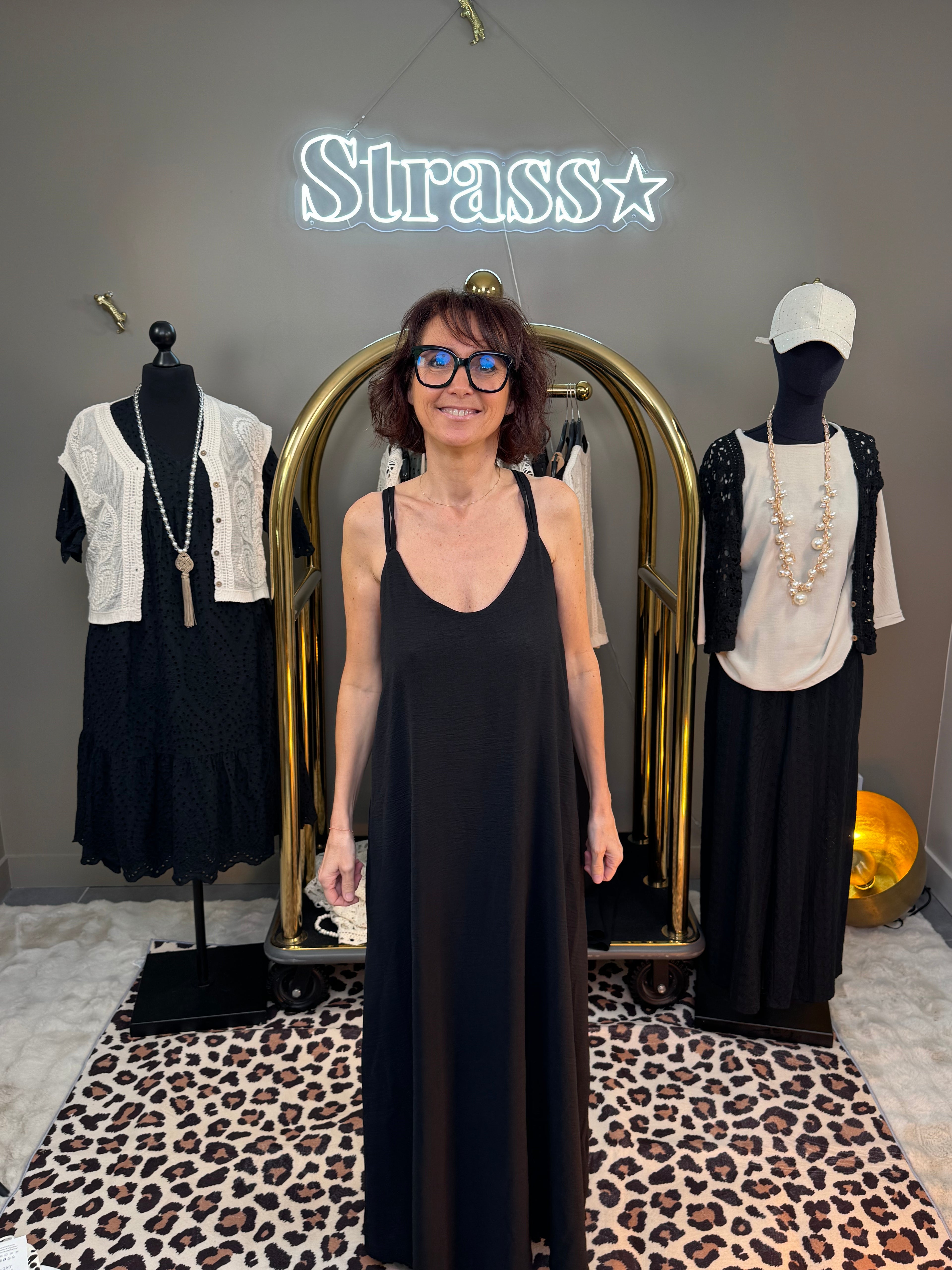 Robe Perles Noir