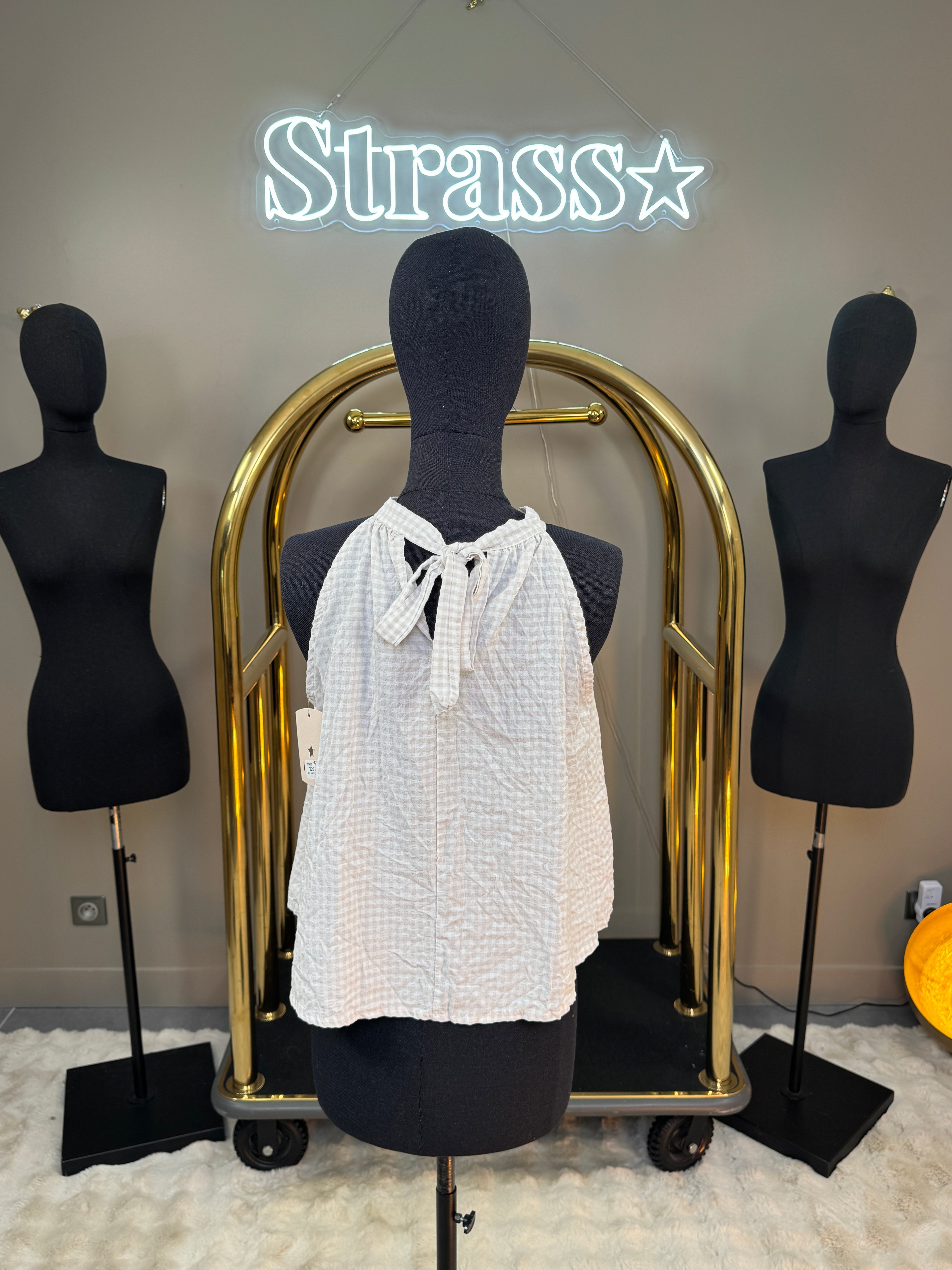 Top Bardot beige