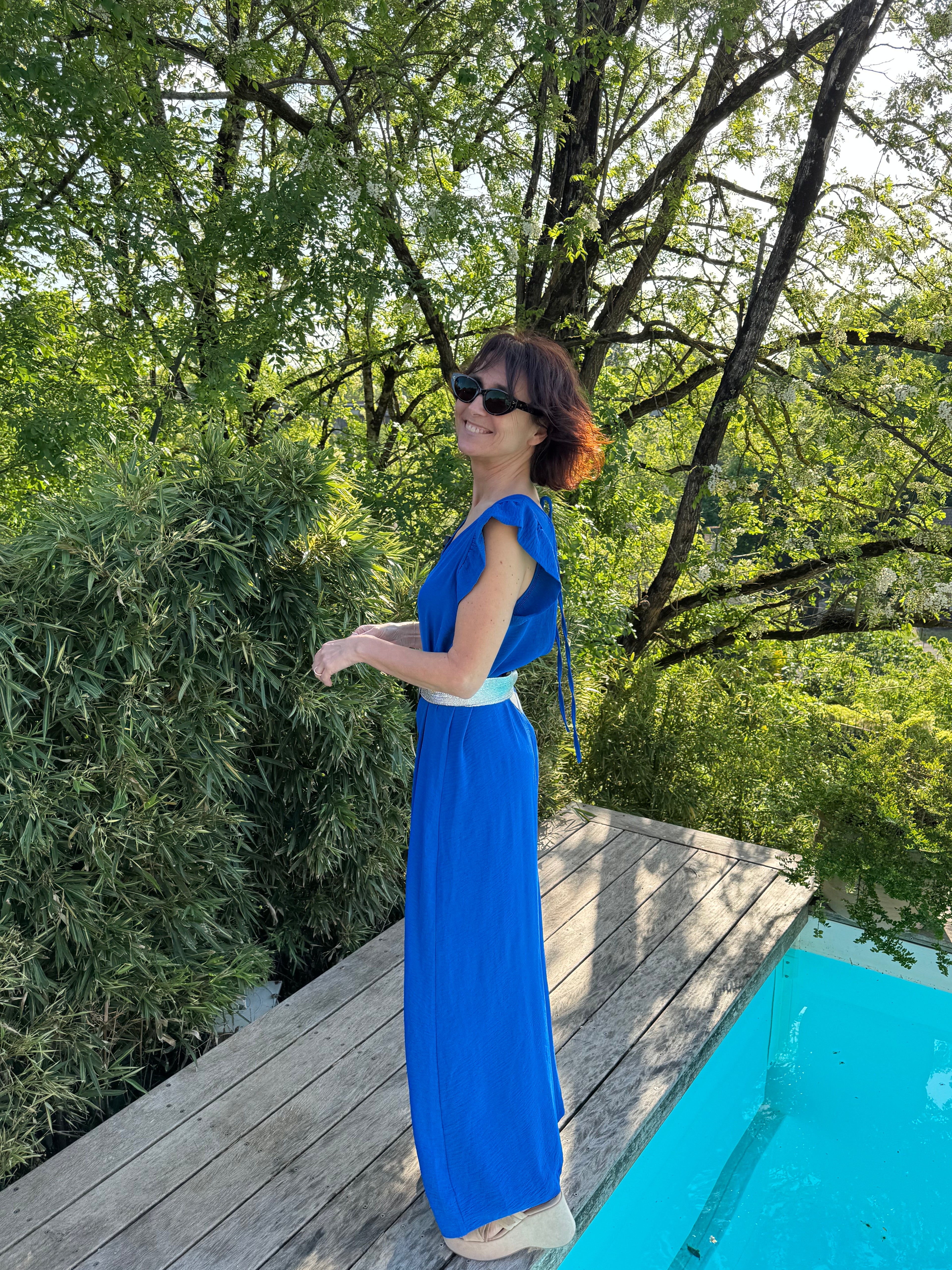 Combinaison V Bleue Roi